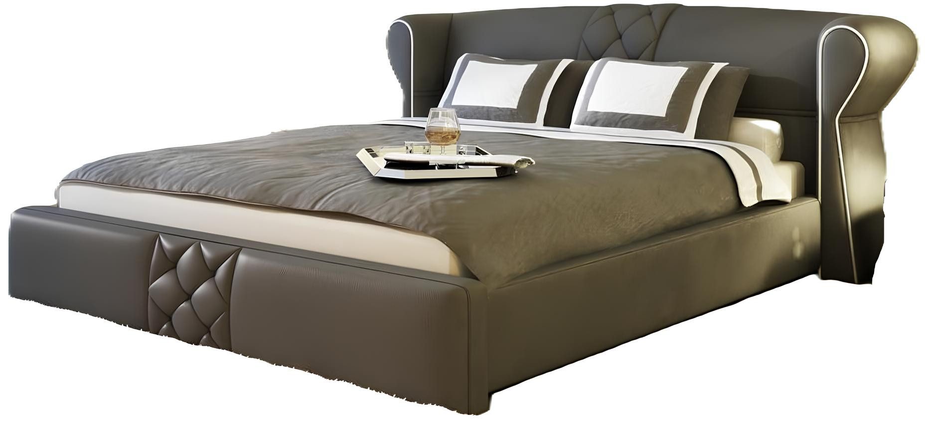 Xlmoebel Lederbett Neues Doppelbett aus Leder mit klassischem Design (Designer Bett B1312), Hergestellt in Europa