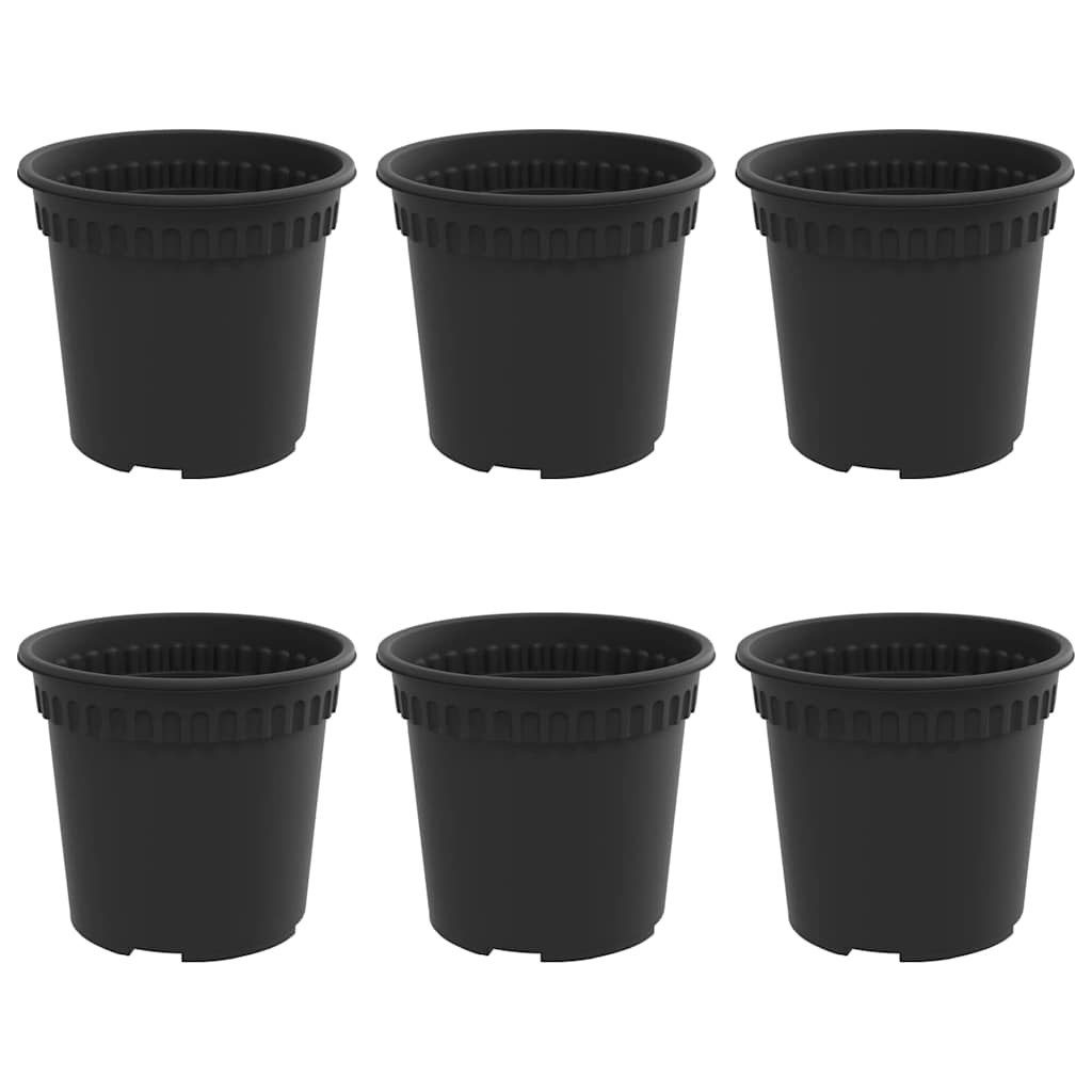 vidaXL Blumentopf Runder Blumentopf 6 stk. Schwarz Ø 15 x 12 cm Kunststoff (6 St)