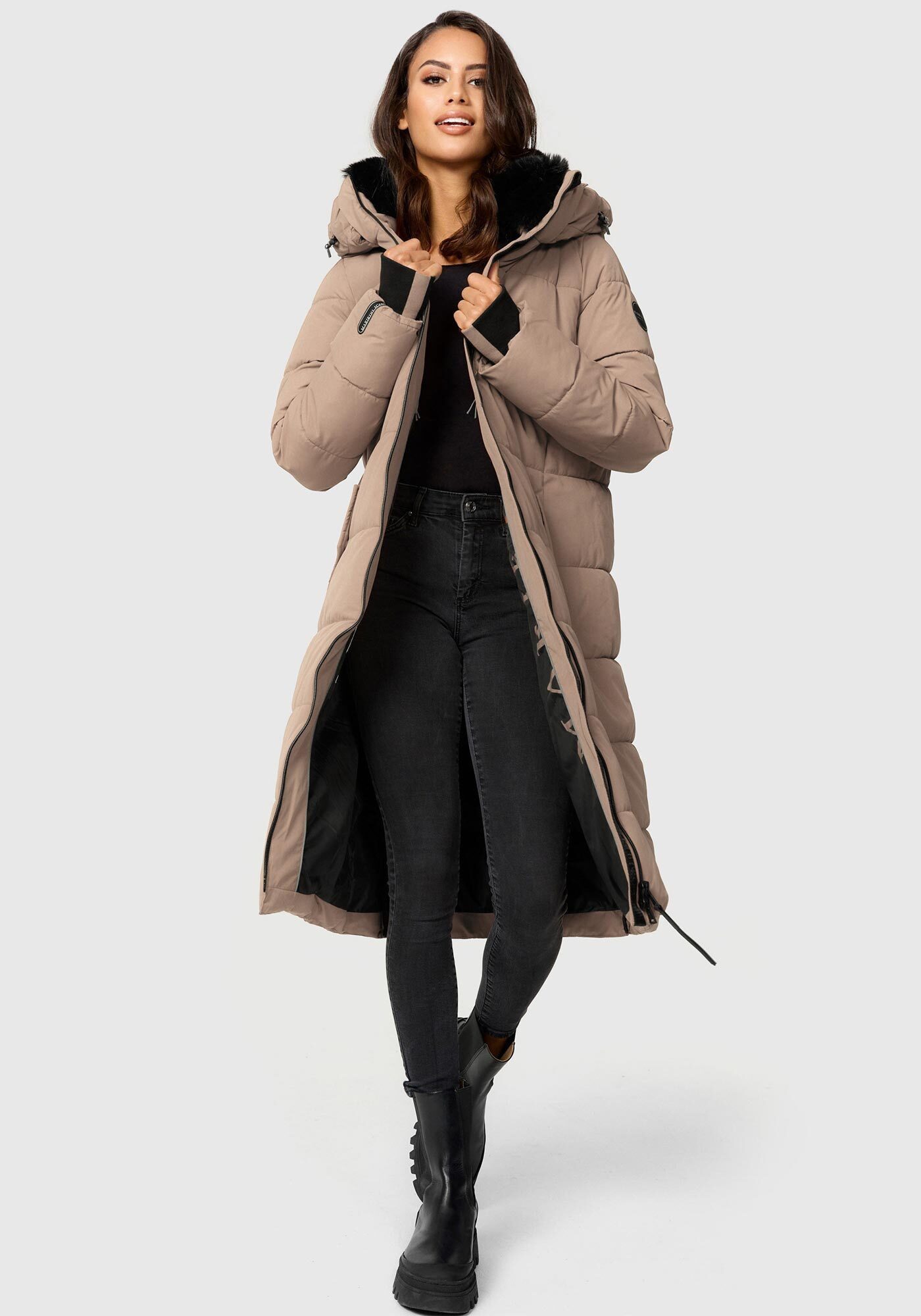 Marikoo Steppjacke Zuraraa XVI langer Winter Mantel gesteppt günstig online kaufen