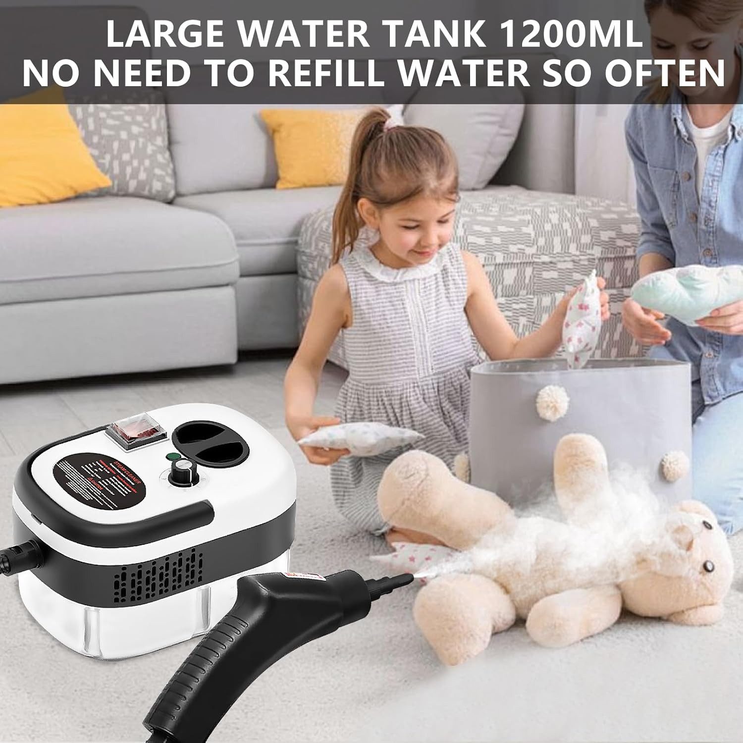 Athlix Handdampfreiniger Handdampfreiniger Dampfgarer zur Reinigung 2500W Druckdampfreiniger, 2500 W, 2500W, 1,2 L Tank, 60 Min Betriebsdauer