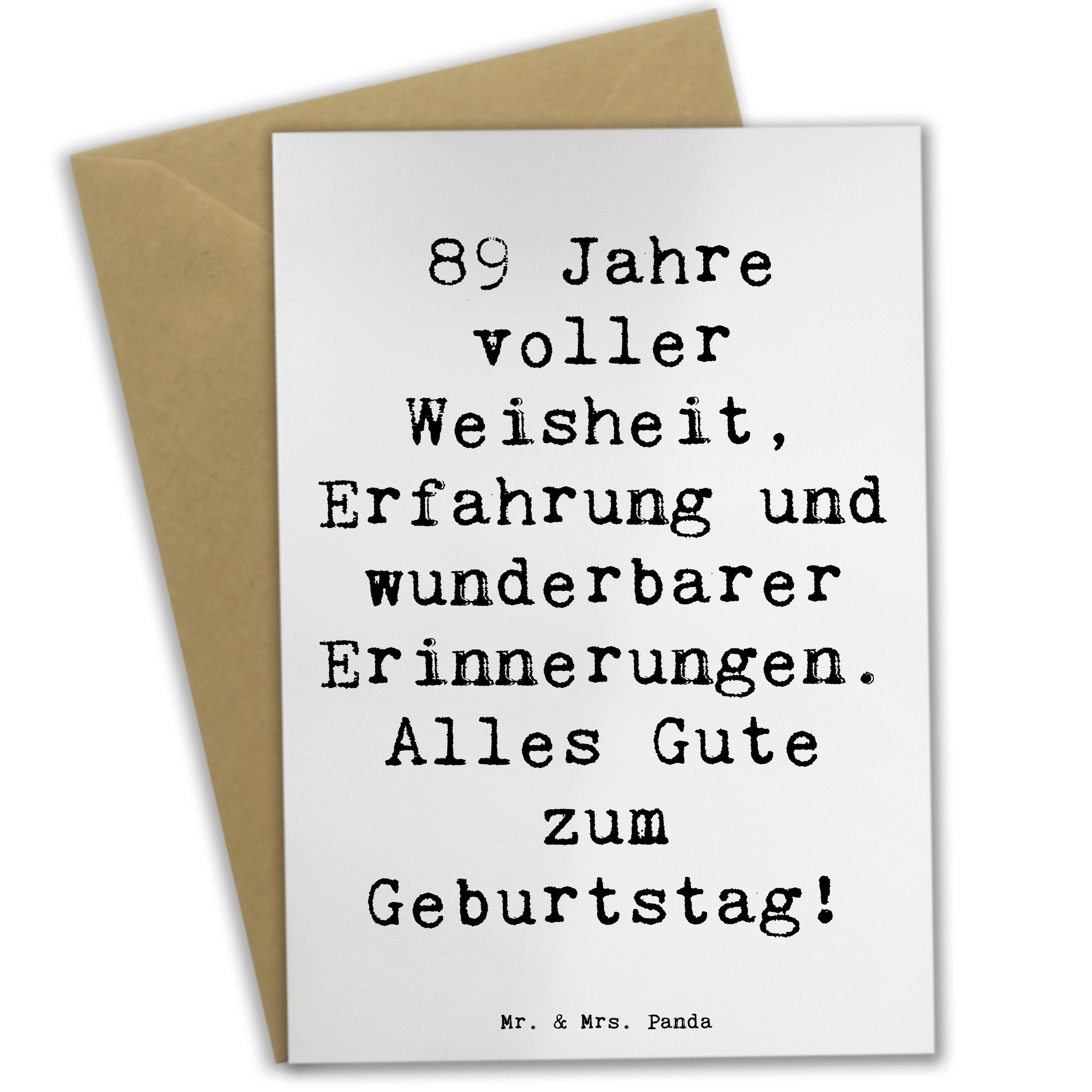 Grußkarte Spruch 89. Geburtstag - Weiß - Geschenk, Lebenskunst feiern, Geburtst