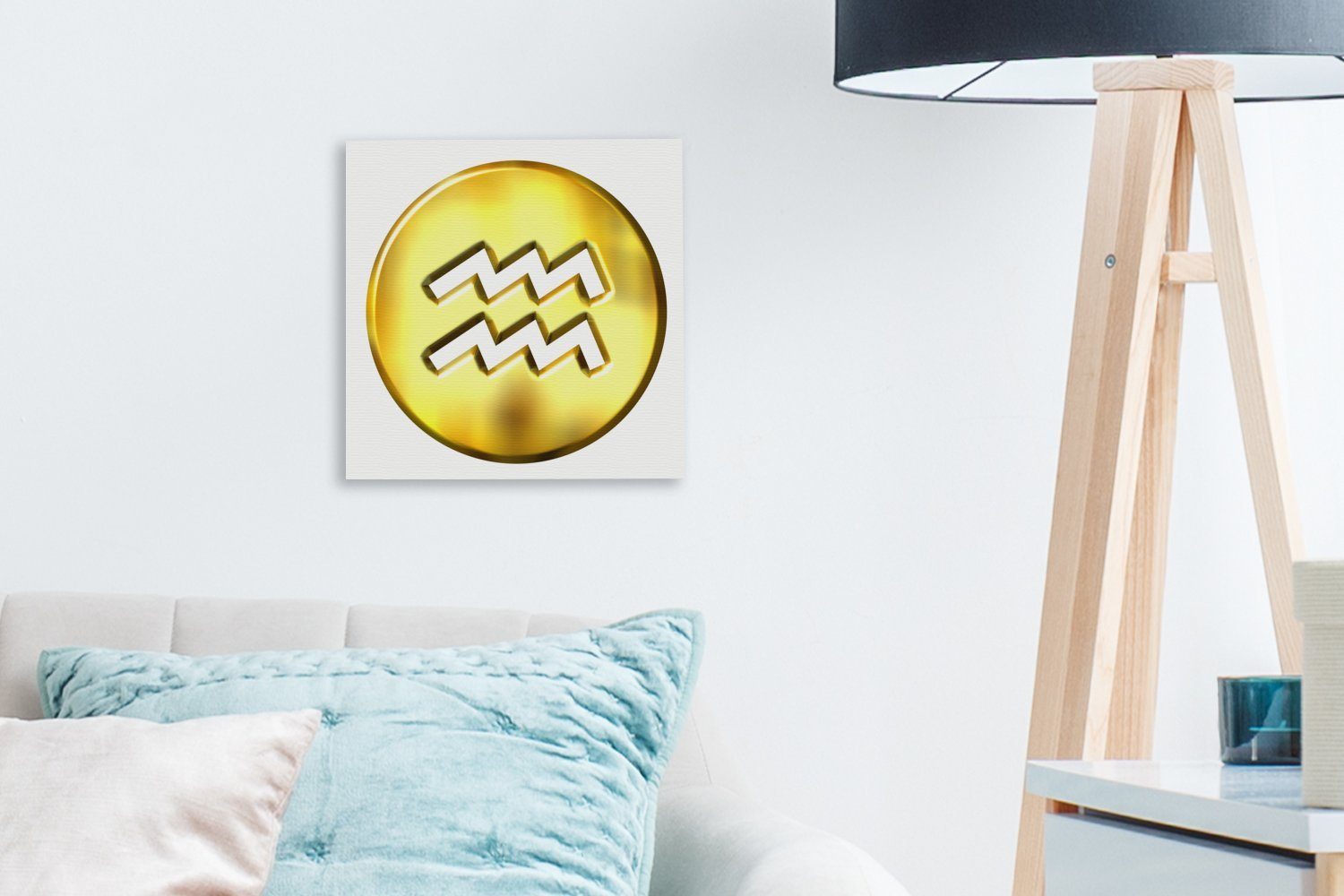 Leinwand OneMillionCanvasses® Schlafzimmer Wassermann Münze, des einer St), Abbildung (1 Eine Wohnzimmer Bilder für auf Leinwandbild Sternbilds