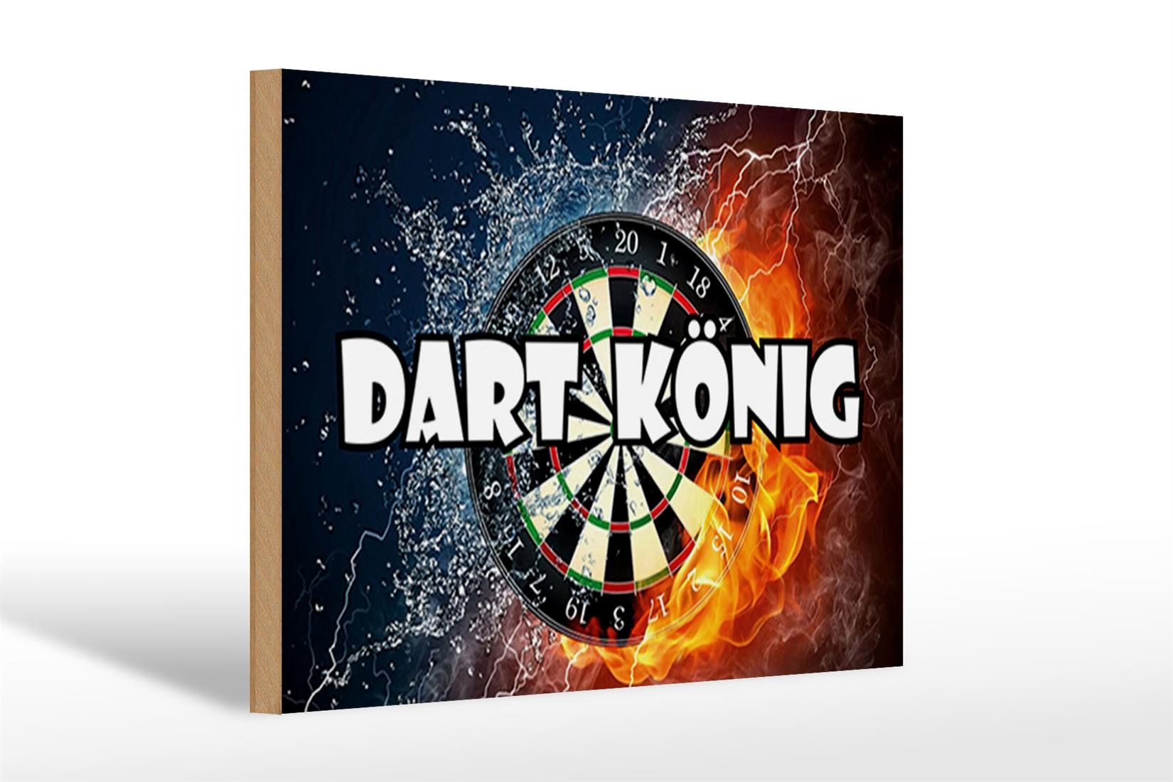 Holzbild Spruch 30x20cm Darts Dart König