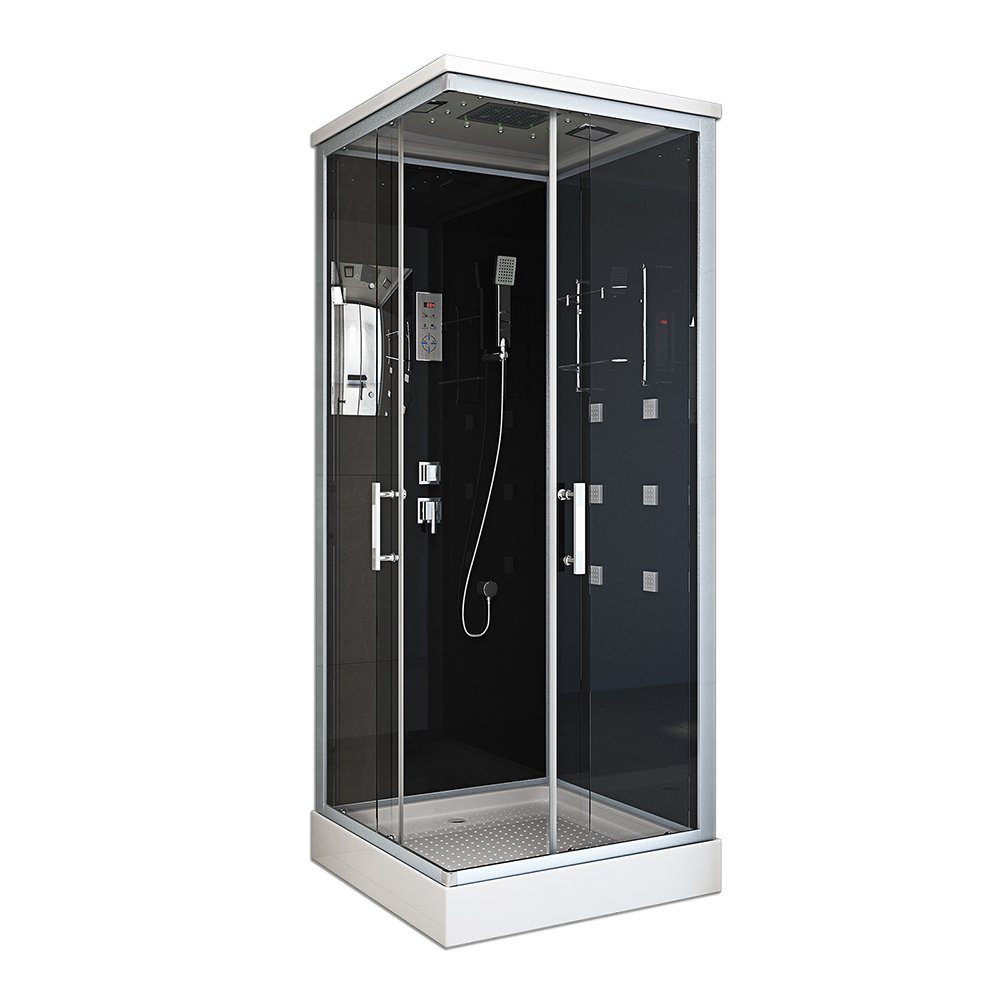 HOME DELUXE Eckdusche Duschkabine WAVE - S 90 x 80 cm, BxT: 90x80 cm, Regen günstig online kaufen