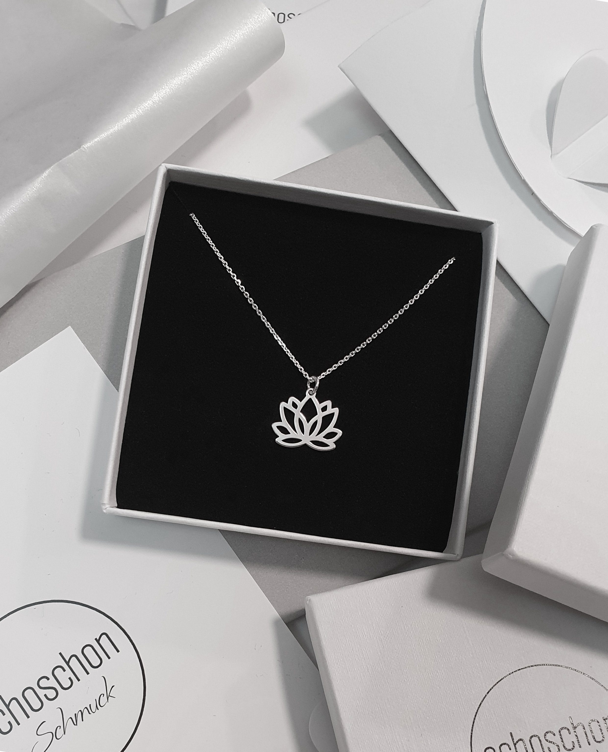 SCHOSCHON Schmuckset Kette Lotusblume Ohrstecker Lotus günstig online kaufen