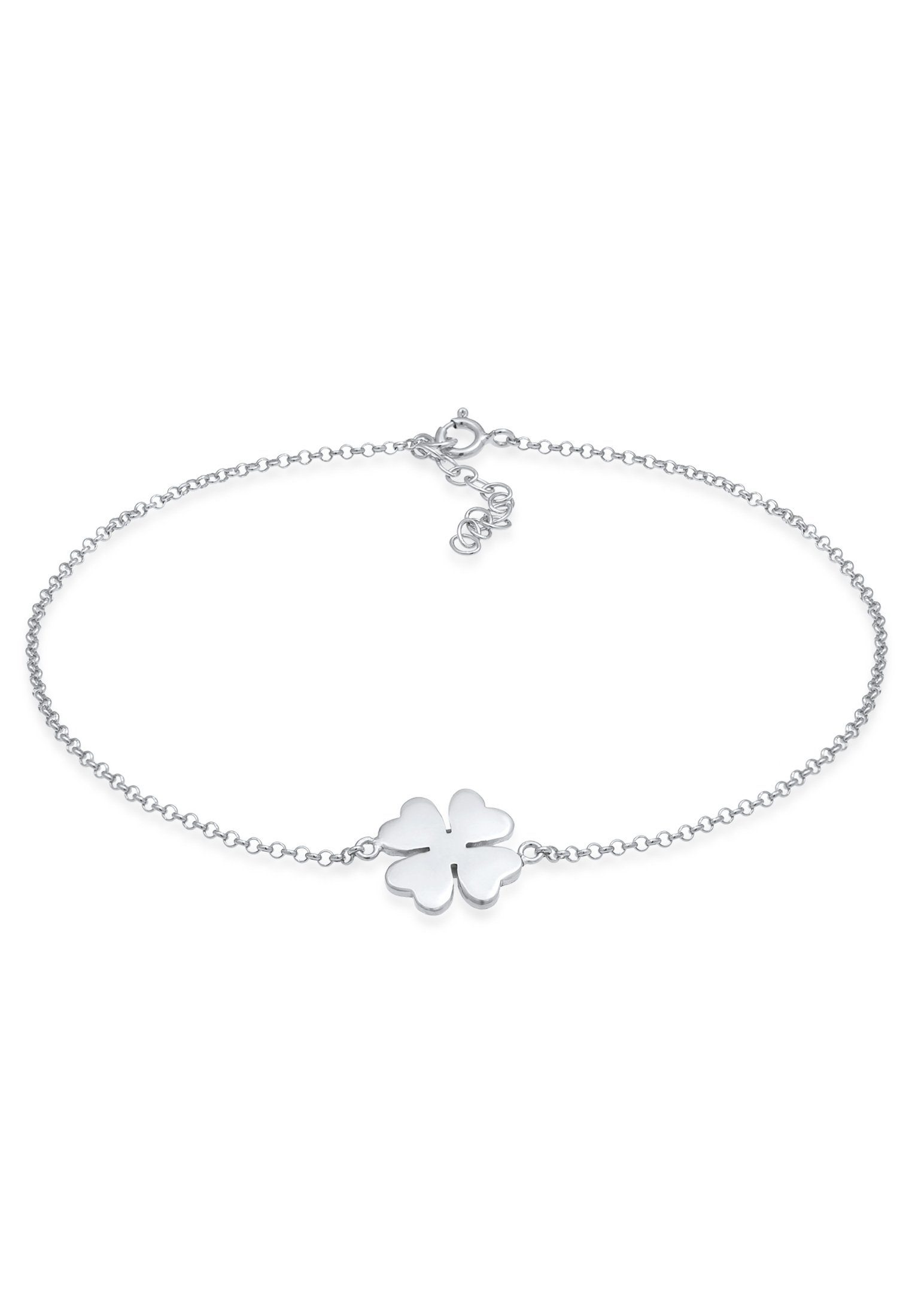 Elli Fußkette Fußkette Kleeblatt Glücksymbol 925 Silber, Kleeblatt