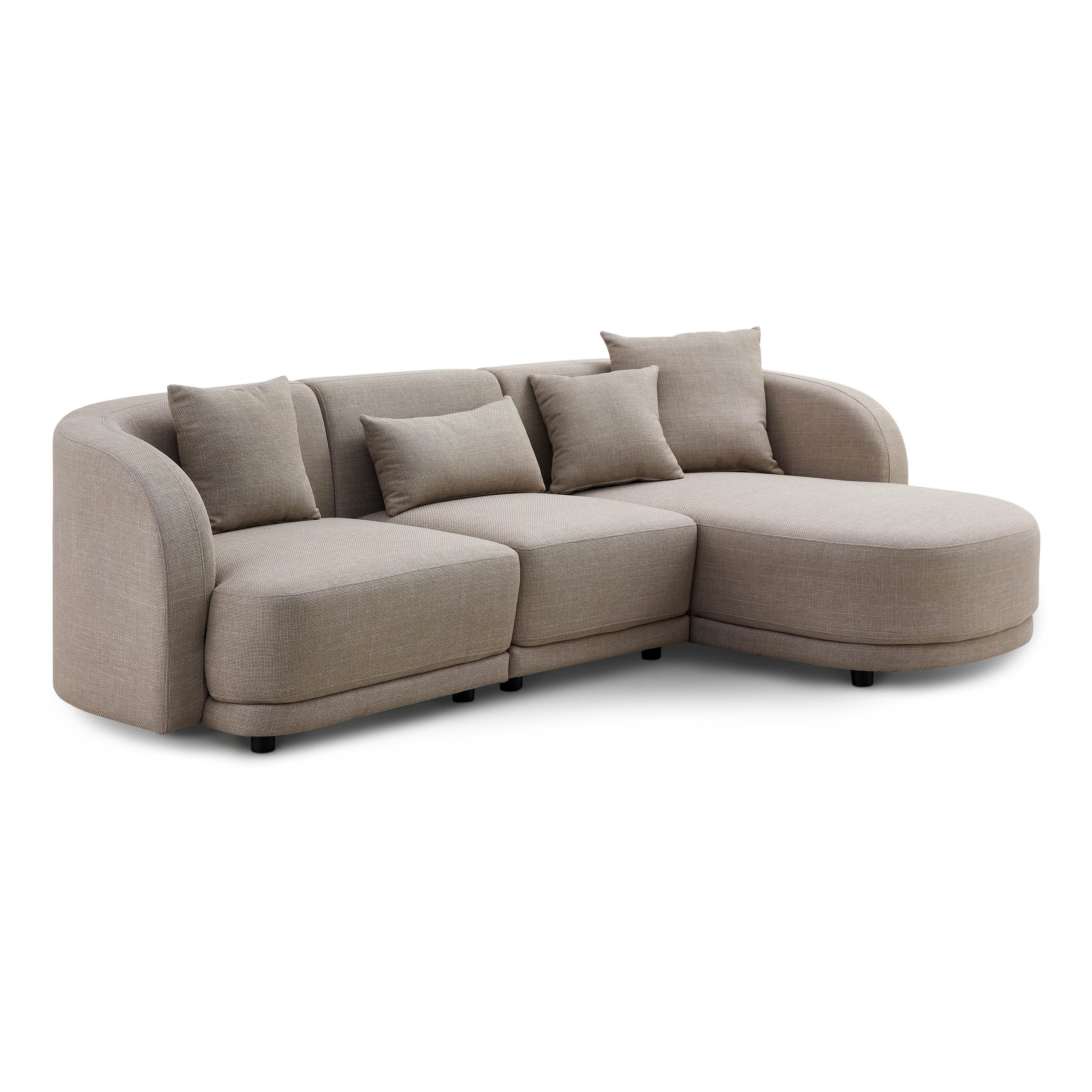 LIVORA Ecksofa, 260x165x72 beige JONAH