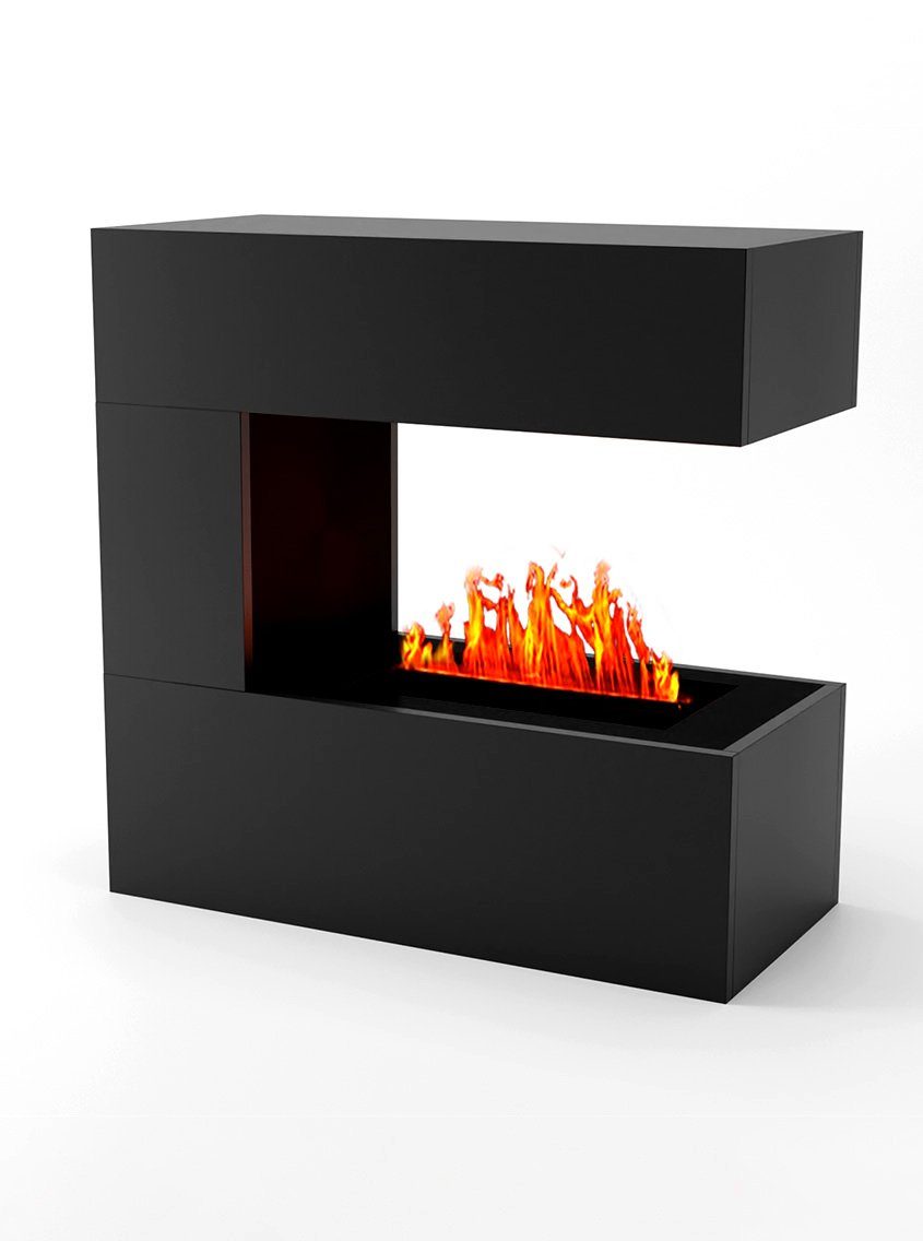 Kaminlicht Elektrokamin Room Divider Wasserdampf Feuer Wasserdampfkamin Knisterfunktion und Schwarz mit elektrisch, Kamin, 3D Elektrischer Standkamin Kamin