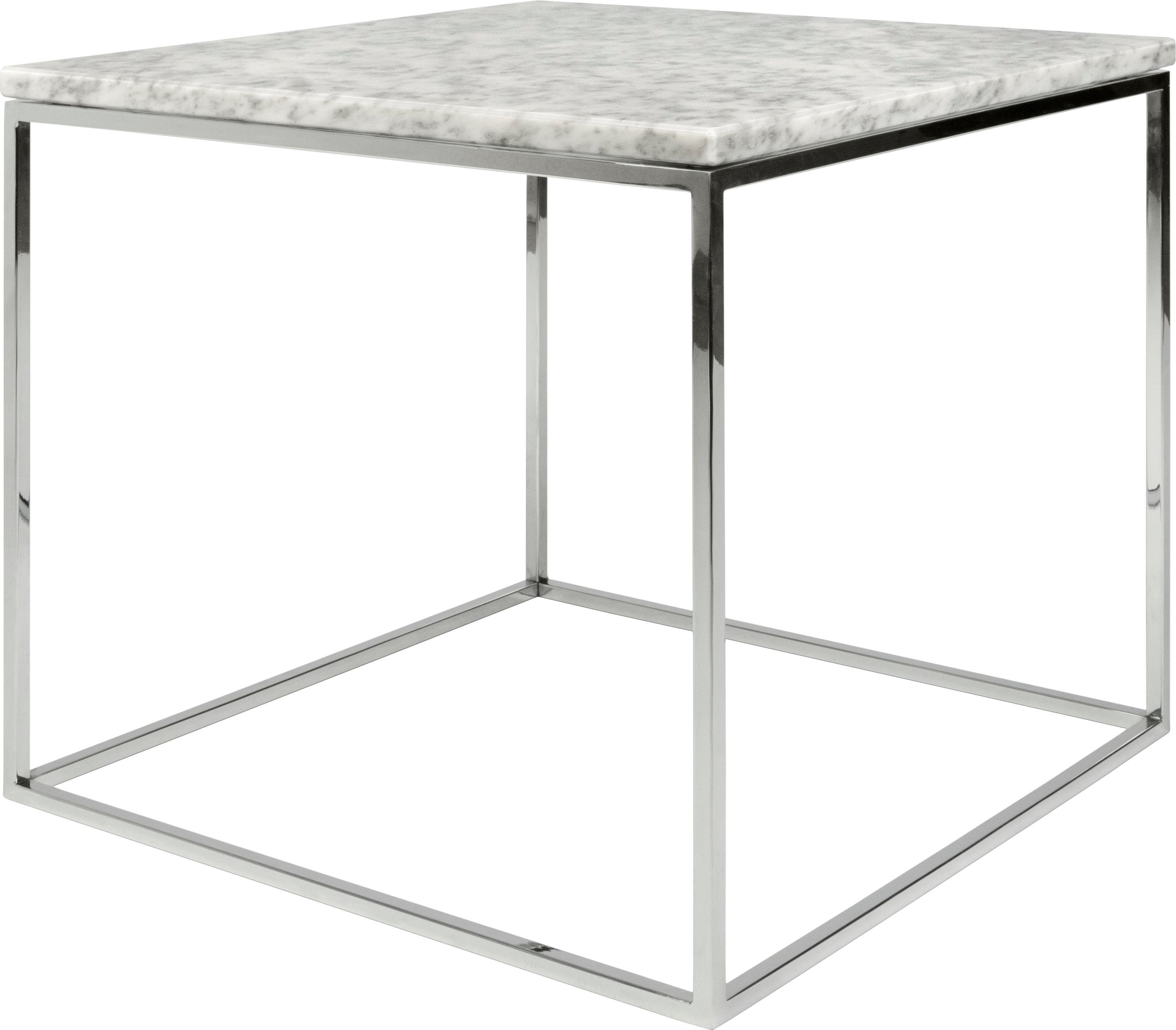 TemaHome Couchtisch »Gleam«, mit Mamorplatte und silbernen Chromegestell, Breite 50 cm-Otto