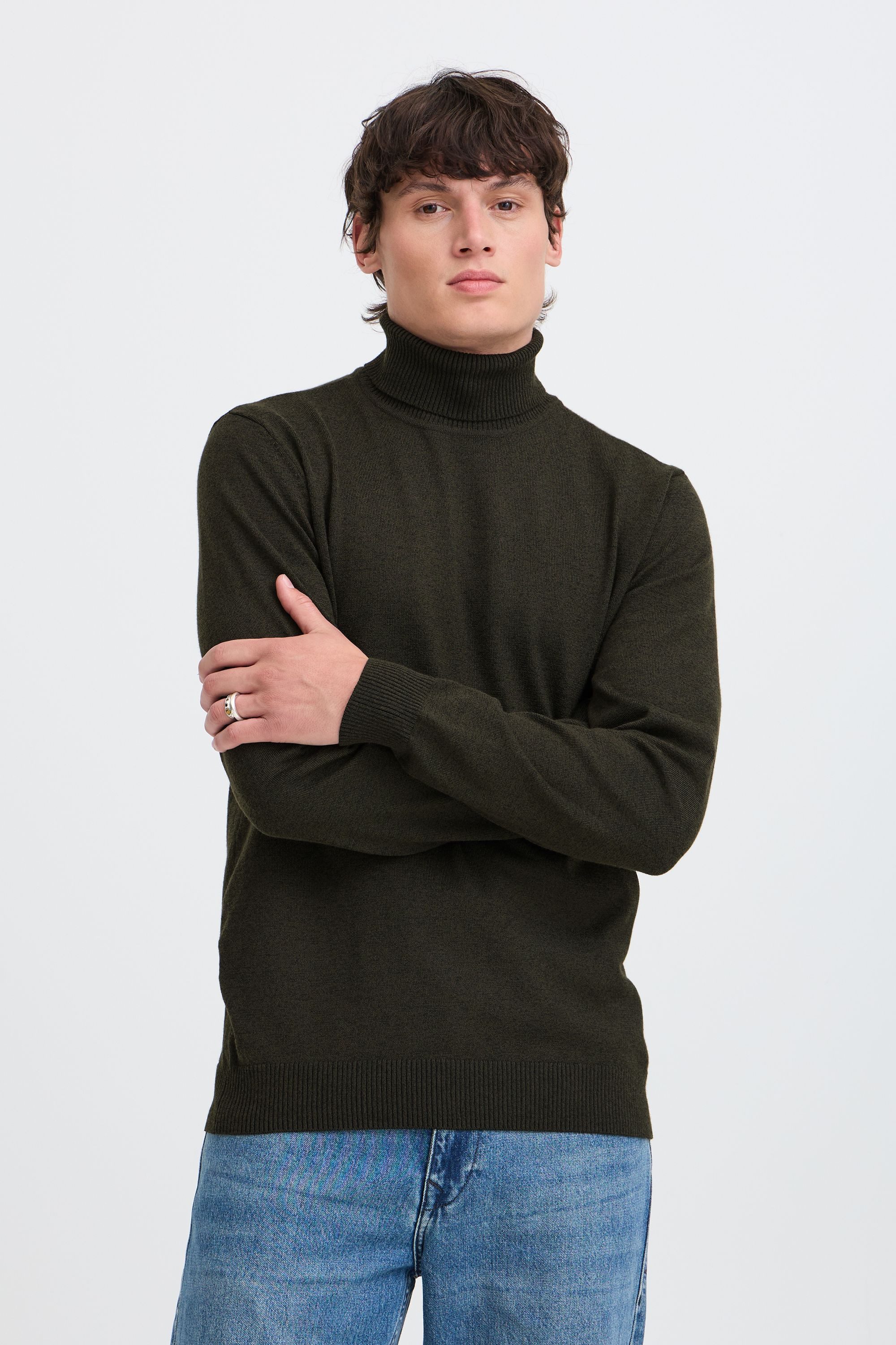 Blend Strickpullover BHBruton V-neck Stilvoller Strickpullover mit Rollkragen