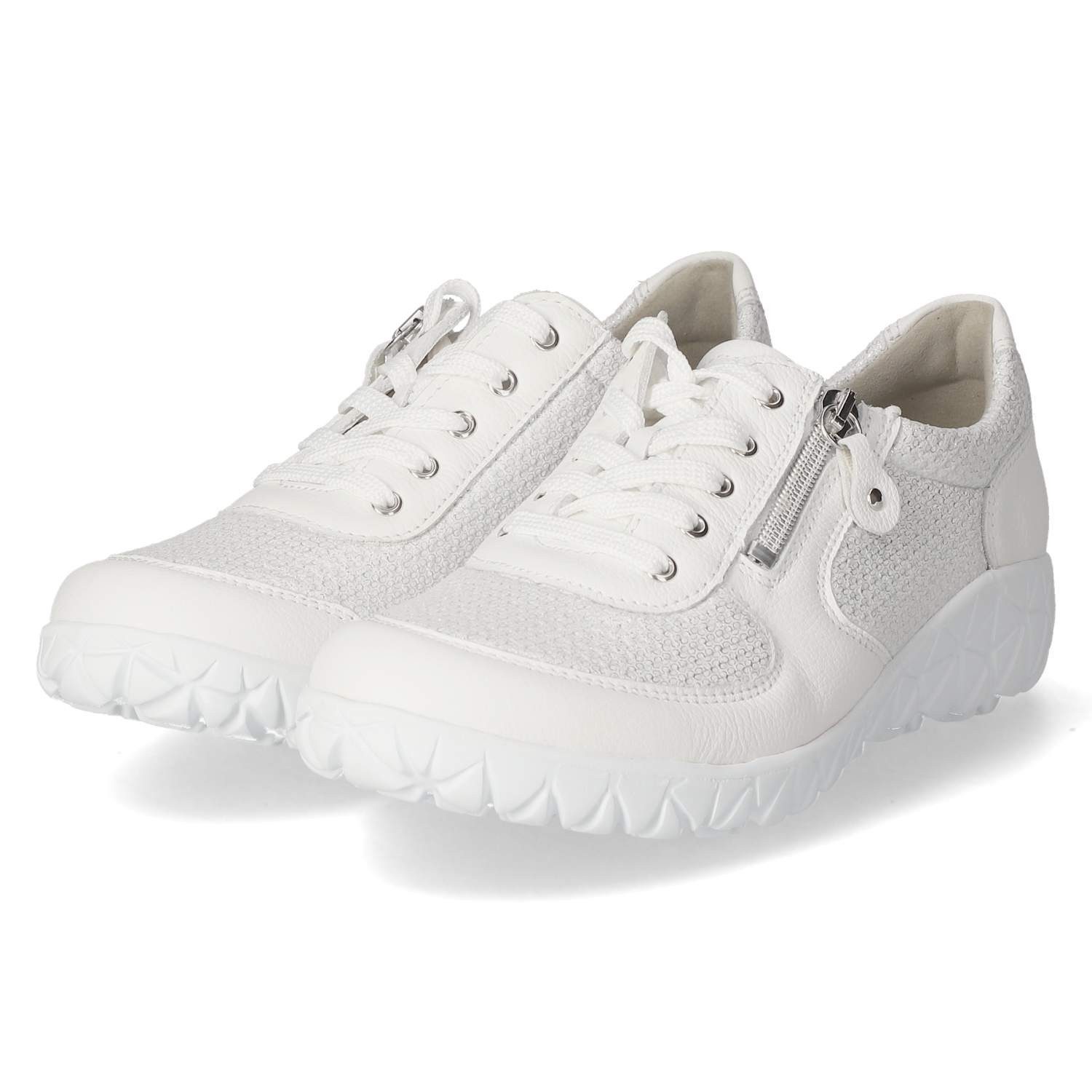Waldläufer H89001-244/663 Damen Leder & Textil white Schnürschuh