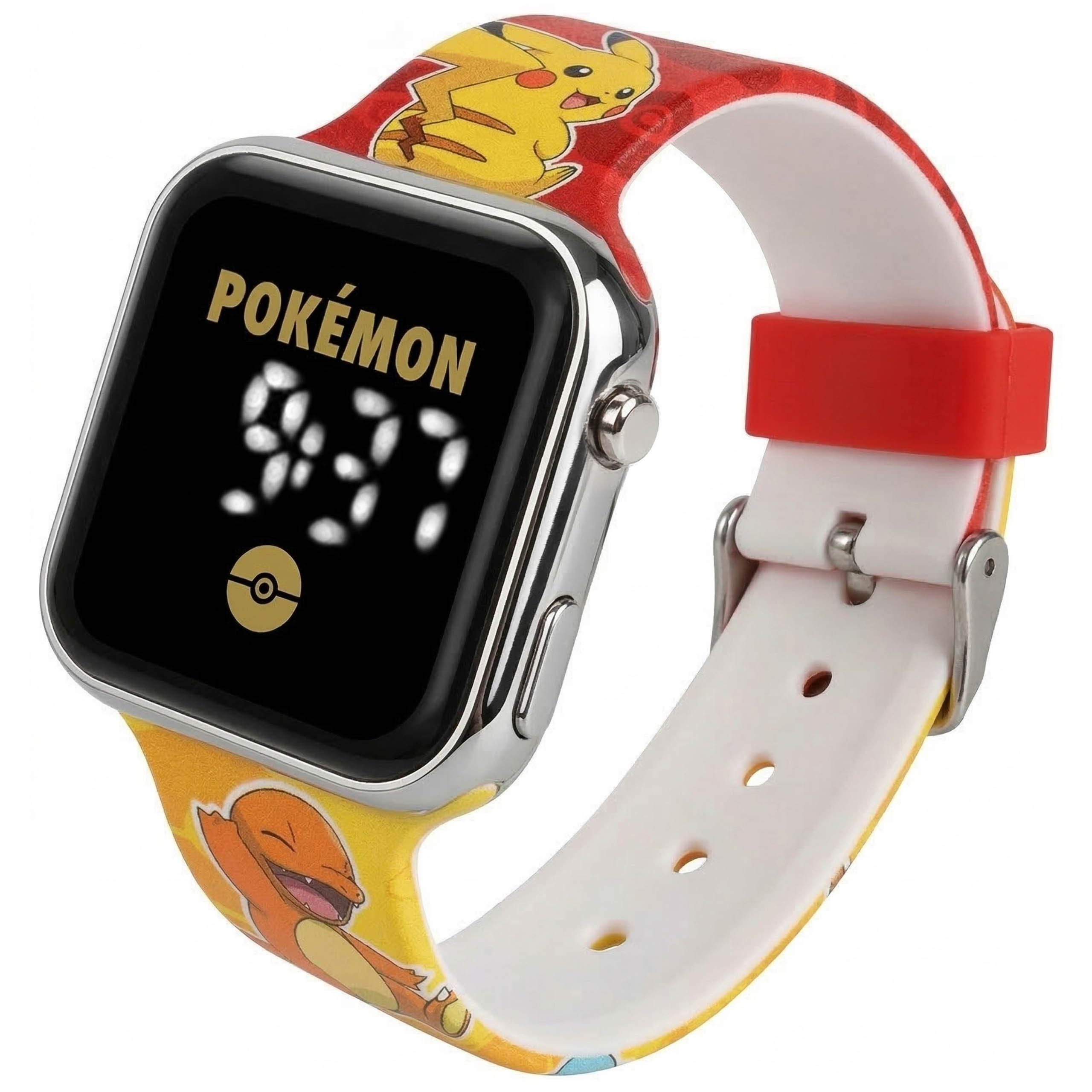 POKÉMON Digitaluhr Pokémon LED Armbanduhr für Jungen Gelb mit Datum und Uhrzeit