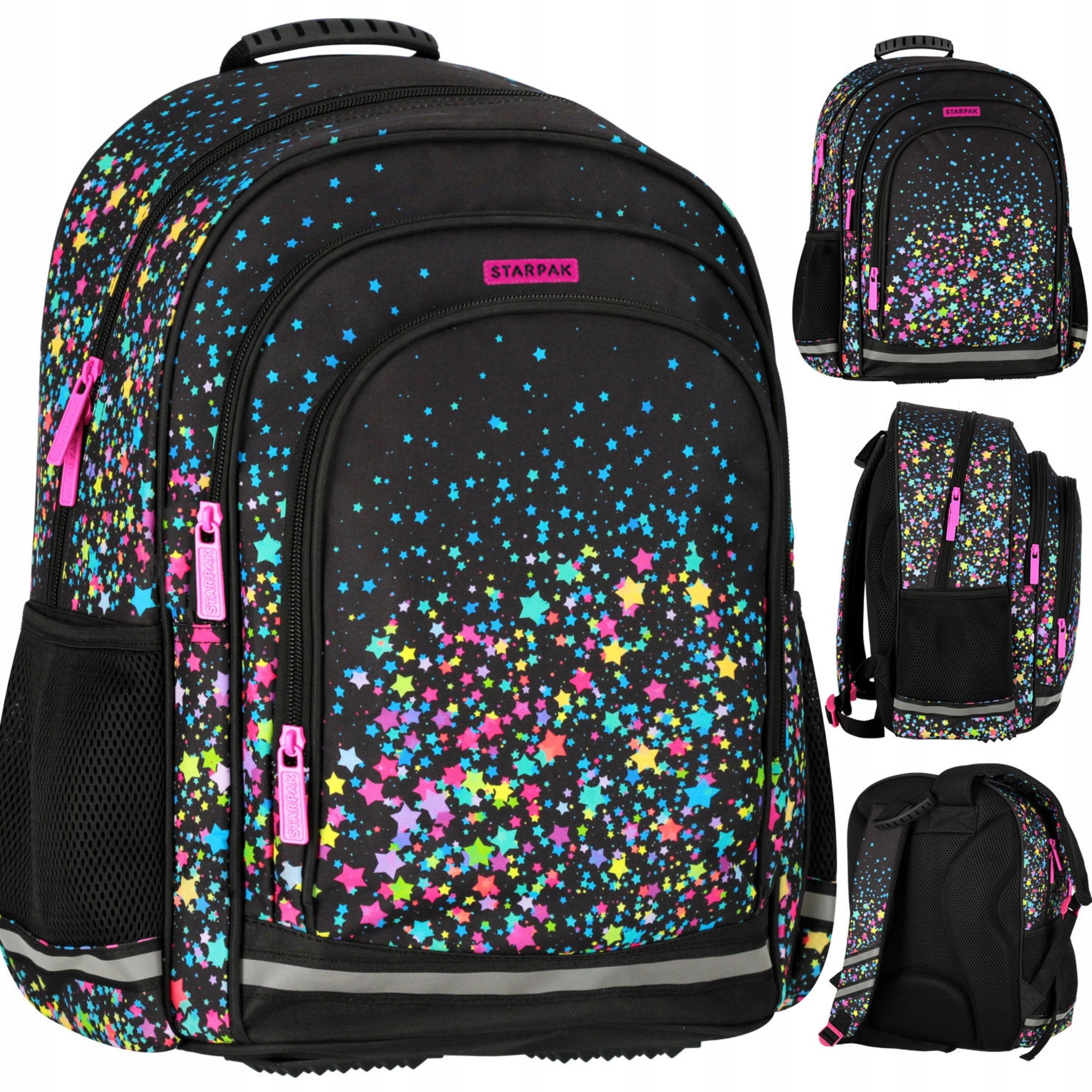 Starpak Schulrucksack Starpak Schulrucksack Mädchen Galaxy Sterne Ergonomisch 23L (1-tlg)