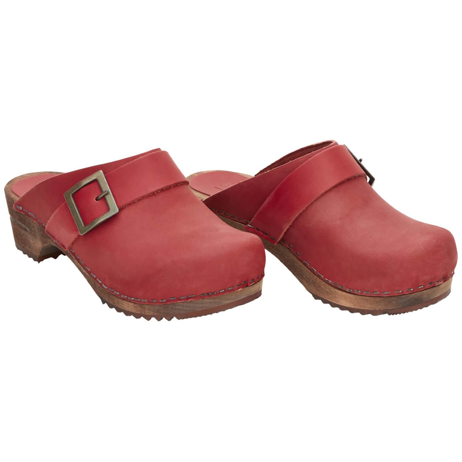 Wood-Urban Open Clog Dark Red Sandale