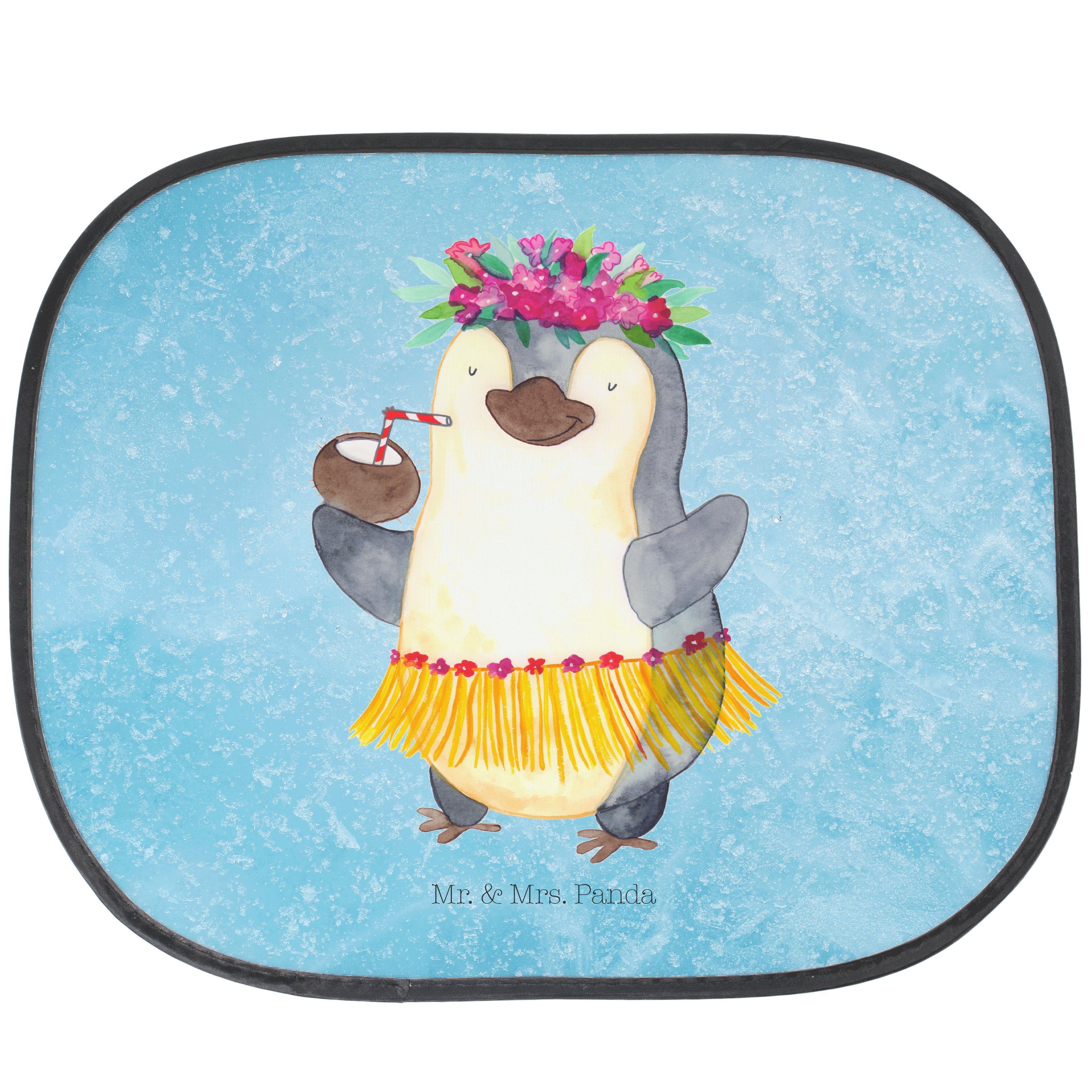 Sonnenschutz Pinguin Kokosnuss - Eisblau - Geschenk, Sonnenschutz Kinder, Pinguine, Mr. & Mrs. Panda, Seidenmatt