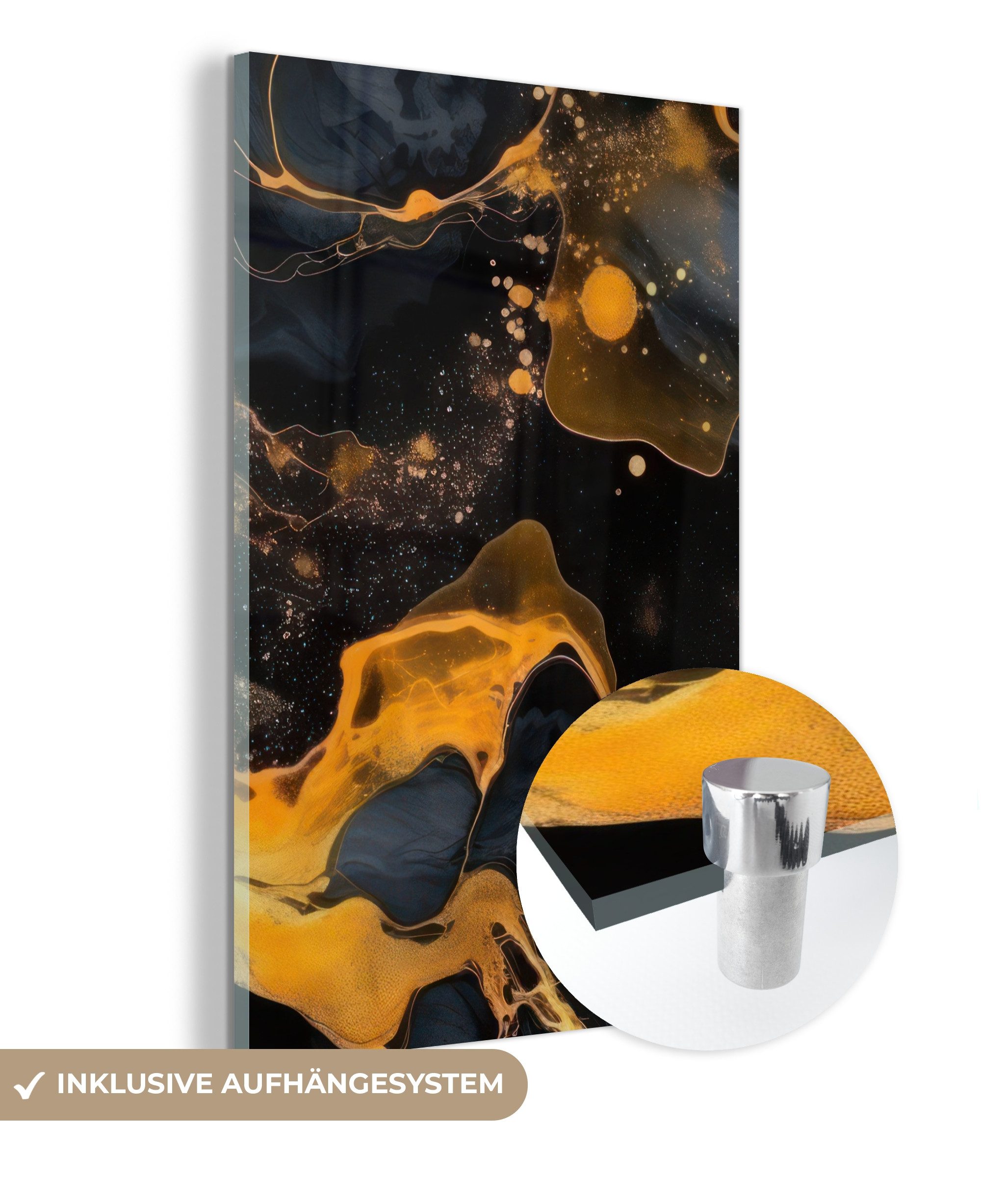 MuchoWow Acrylglasbild Marmor - Gold - günstig online kaufen
