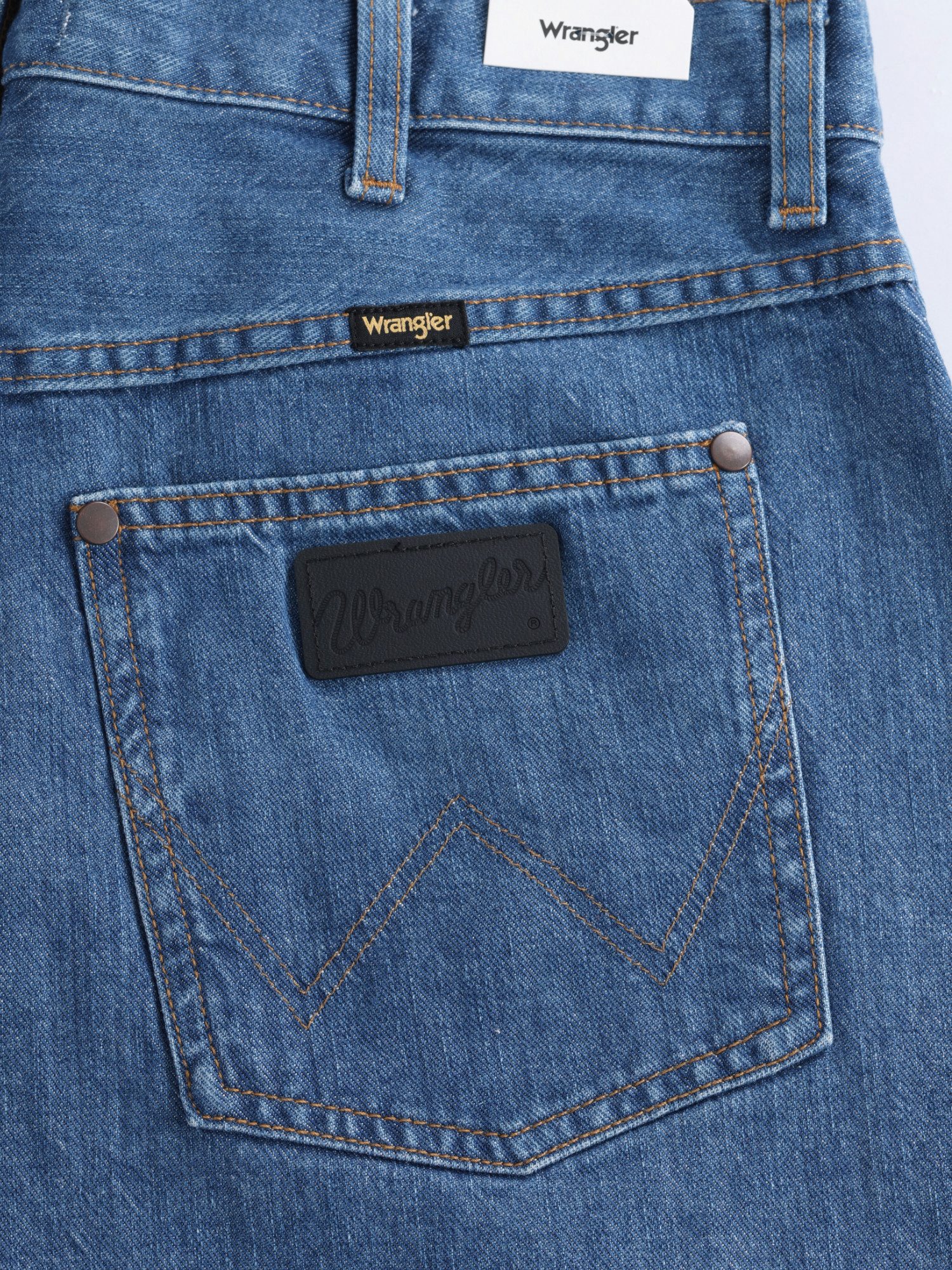 Wrangler Jeansshorts Loose Fit - JORT SHORTS MID STONE Leichtgewicht Denim ohne Stretch