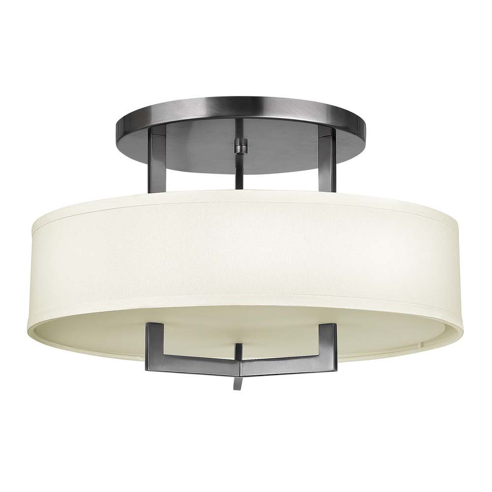 Elstead LIGHTING Deckenleuchte, Leuchtmittel nicht inklusive, Deckenleuchte Wohnzimmer Lampe Acryl Leinen Stahl Nickel D 50,8 cm 3