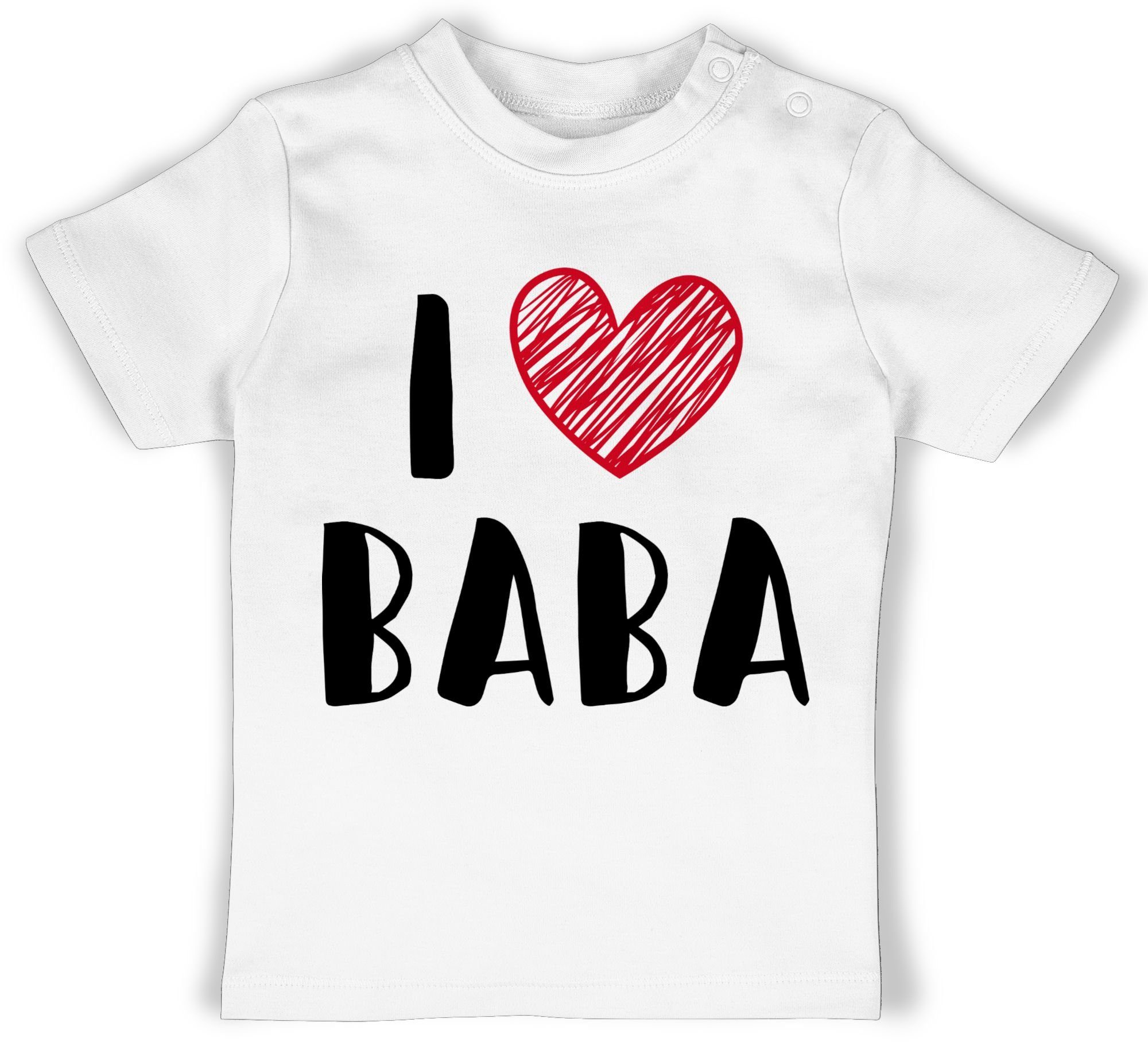 Shirtracer T-Shirt I Love Baba Geschenk Vatertag Baby 1 Weiß