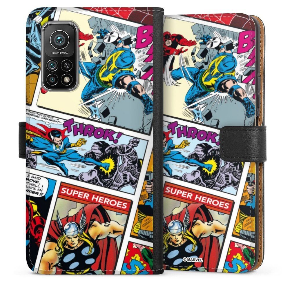 DeinDesign Handyhülle Marvel Retro Comic Blue, Xiaomi Mi 10T Pro 5G Hülle Handy Flip Case Wallet Cover
