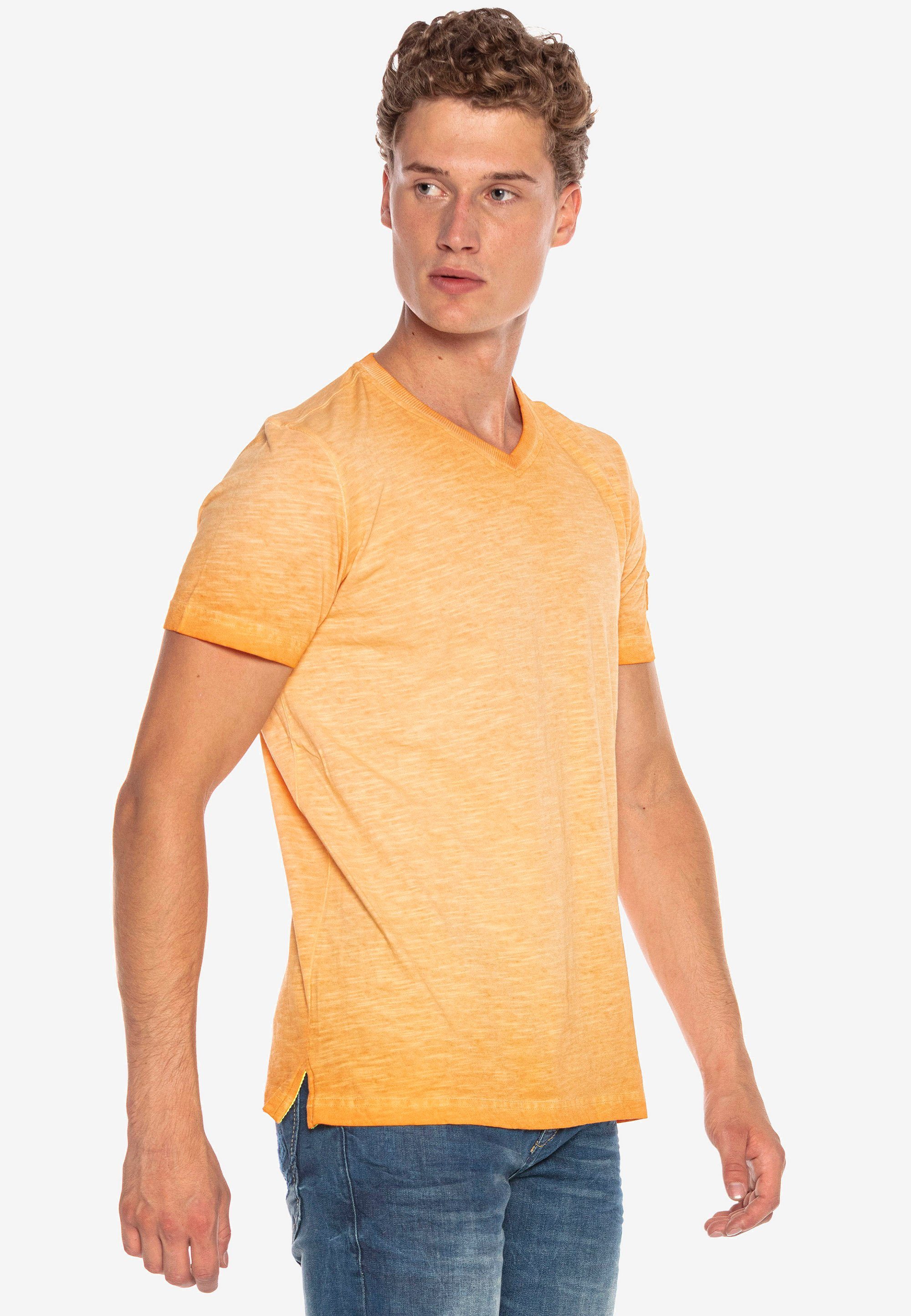 Cipo & Logo-Patch mit Baxx T-Shirt orange kleinem