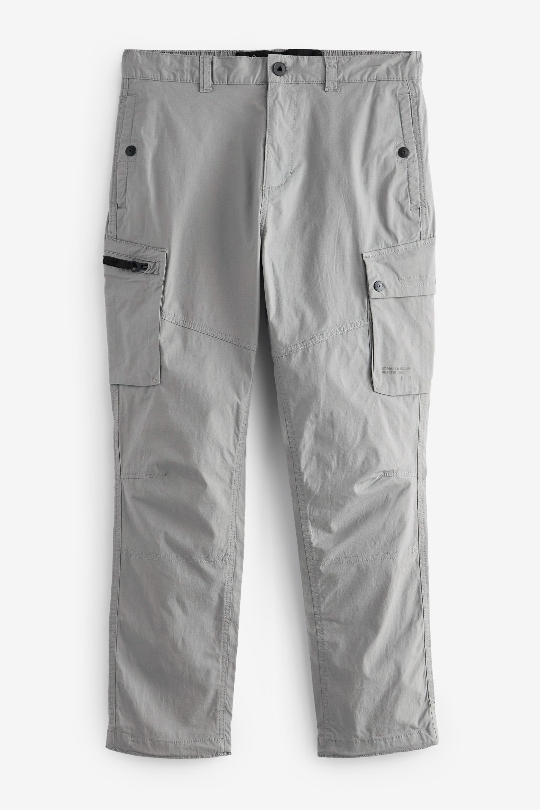 Next Stretch-Cargohose (1-tlg) Fit Grey Utility-Stil Cargohose im Slim