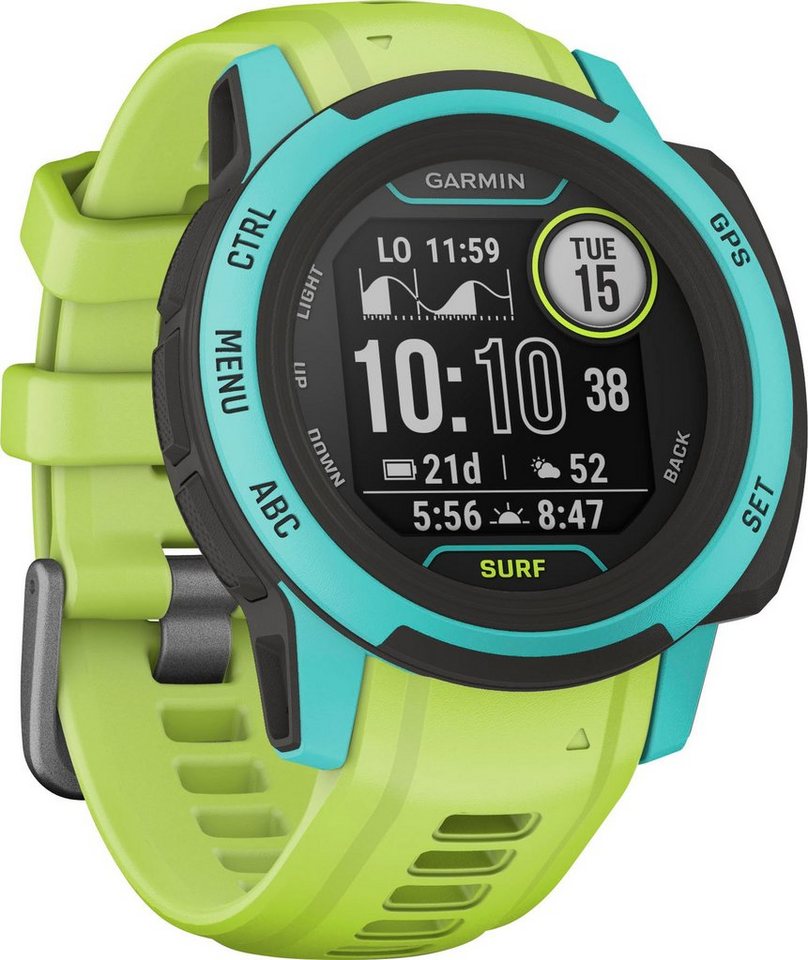Garmin INSTINCT 2S SURF EDITION Smartwatch (2,1 cm/0,79 Zoll, Garmin),  Benachrichtigungen: Anruf,Email,Kalender,SMS