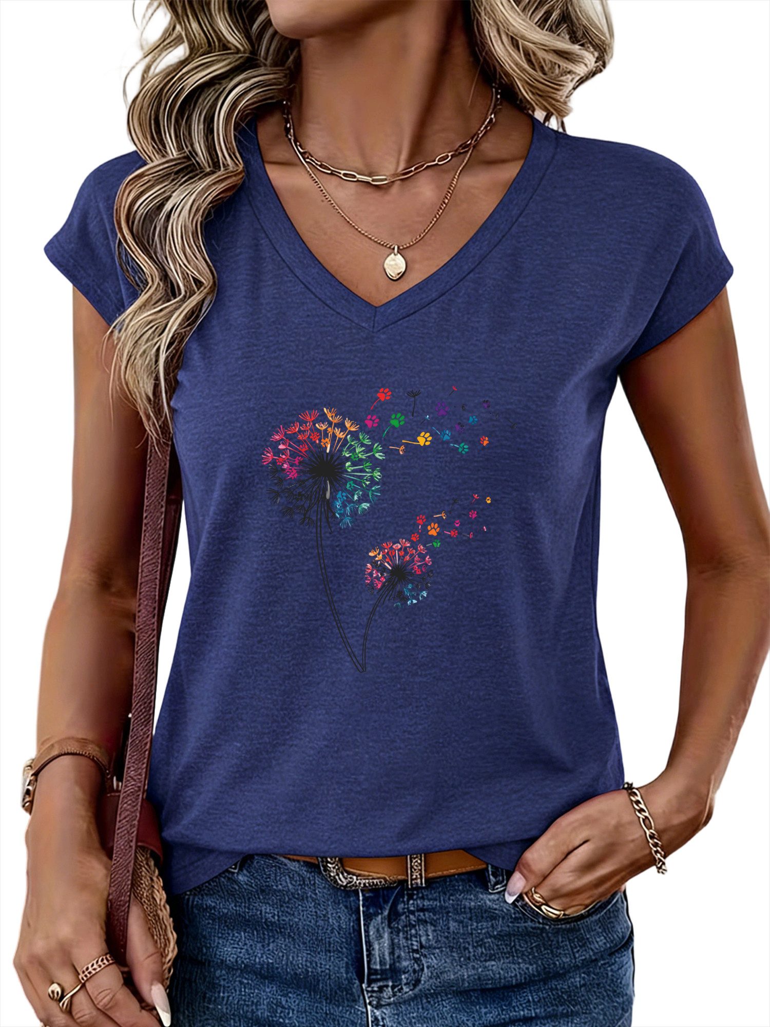 PYLIKE Neckholdertop Damen bequemes Sommer Ärmellos Tanktop Locker Löwenzahn Print-Shirt Bequem für Freizeit und Büro,Strandurlaub