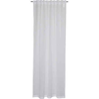 Vorhang LINEN Halbtransparenter Schlaufenvorhang, Esprit, Schlaufe (1 St), 82% Polyester, 18% Baumwolle, 130 x 250 cm in Weiß