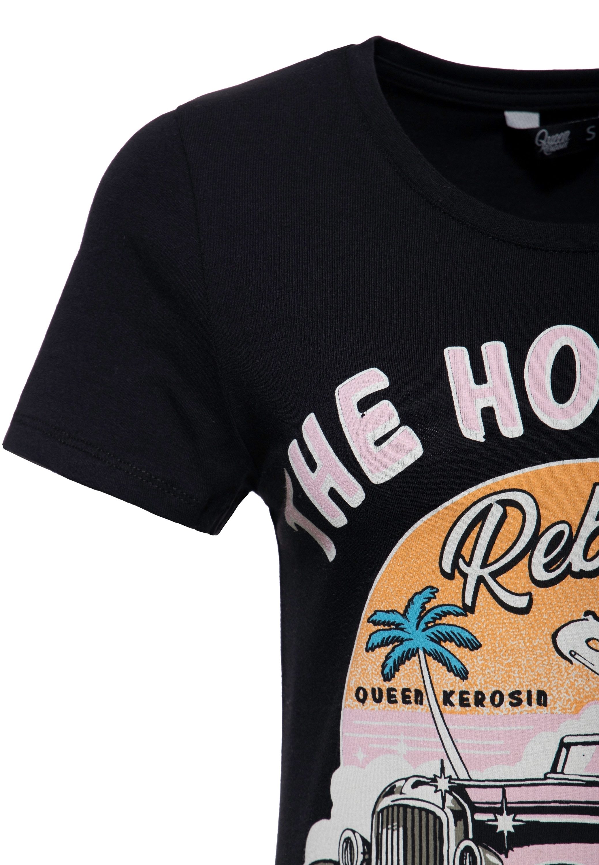 QueenKerosin Print-Shirt The Hot Road Rebel (1-tlg) mit auffälligem Frontprint