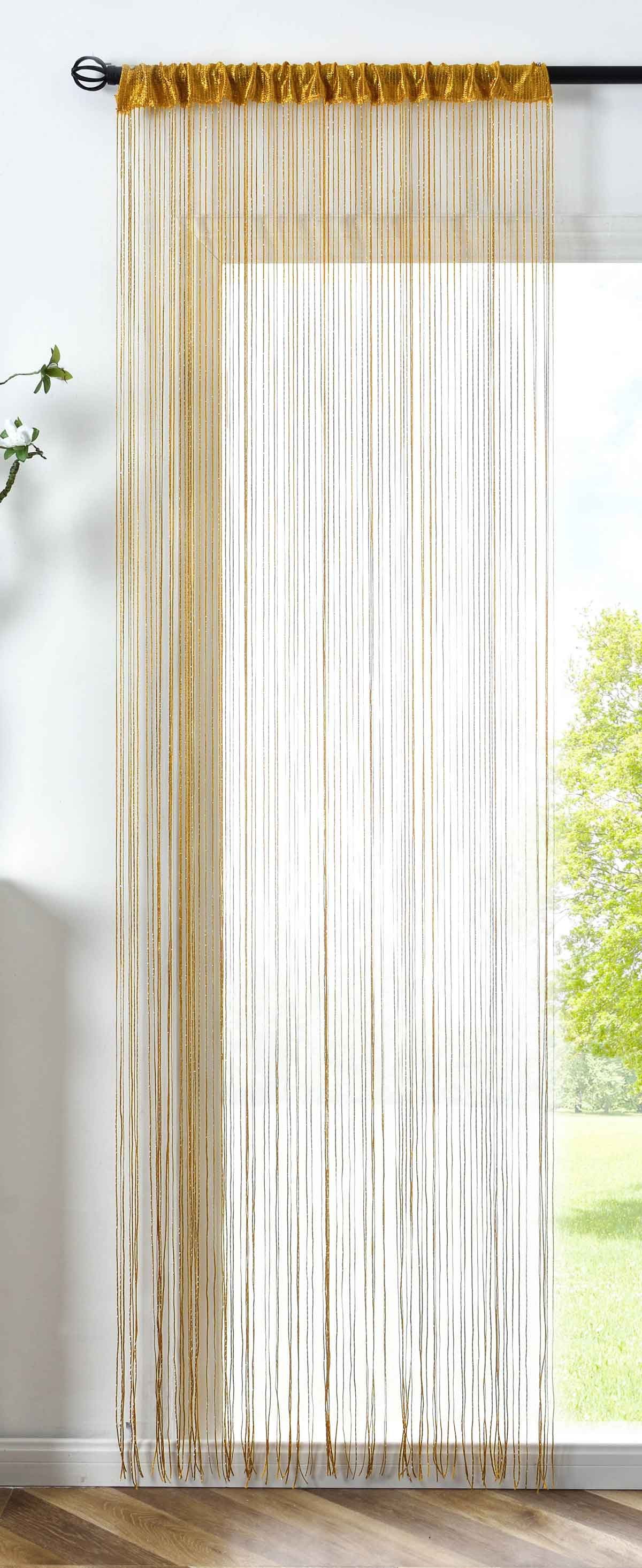 Gardinenbox Gardine, Stangendurchzug, Fadengardine Lurex Tunneldurchzug 20305N