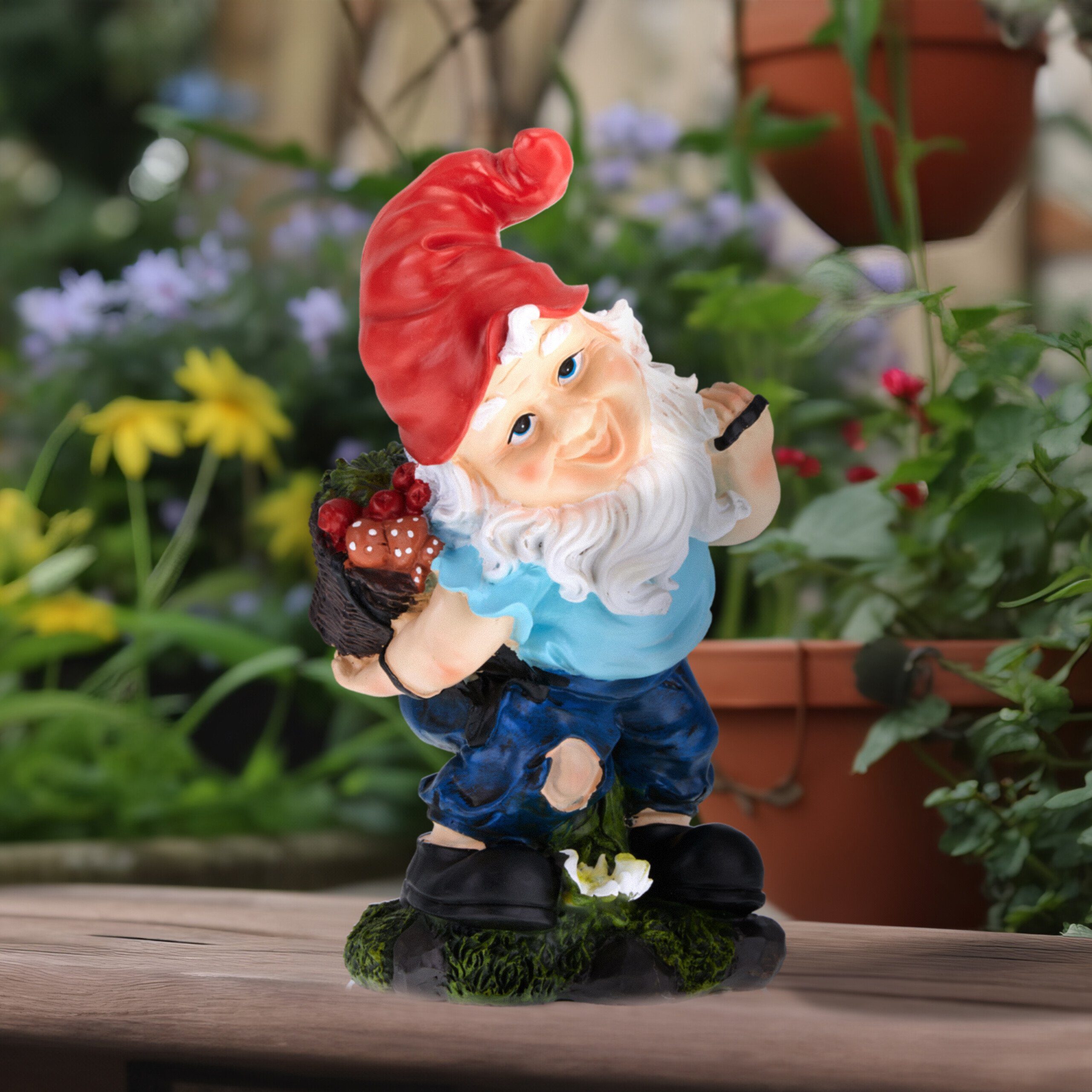relaxdays Gartenzwerg mit Erntekorb günstig online kaufen