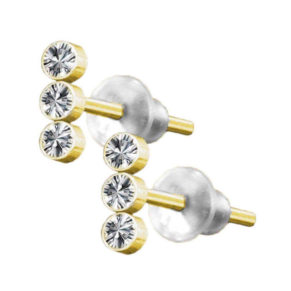 viva-adorno Paar Ohrstecker 3 Zirkonia Kristall günstig online kaufen