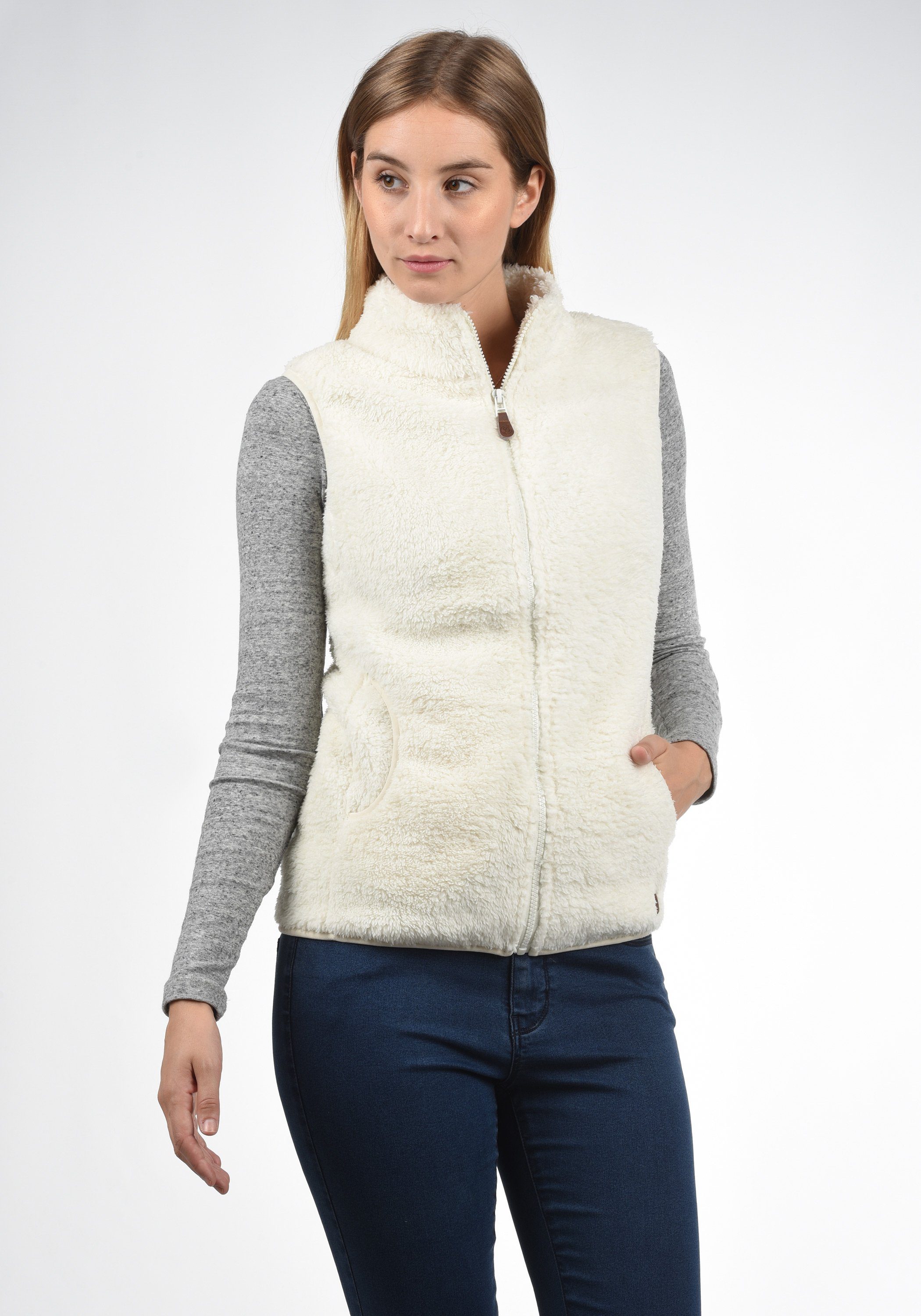 DESIRES Sweatweste Theri Weste aus Teddy-Fleece Stoff