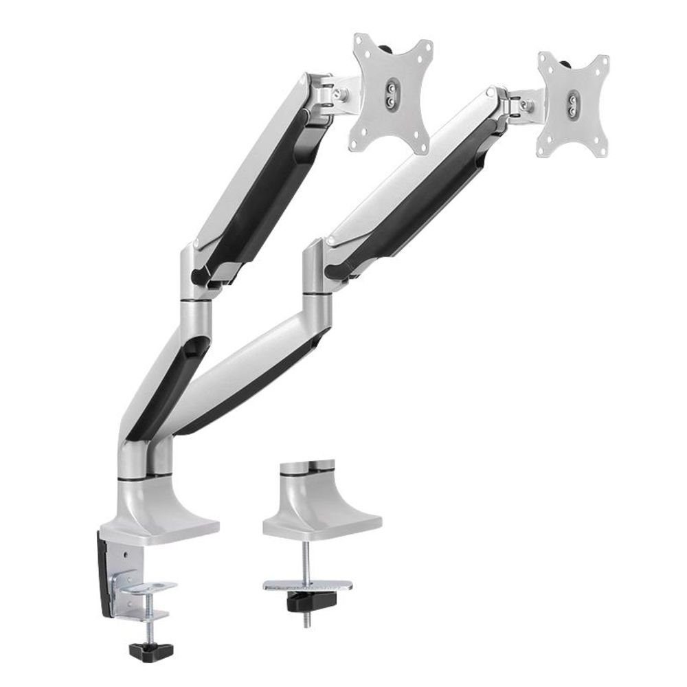 LogiLink Monitor-Halterung 2-fach Aluminium Monitor-Schreibtischhalterung 13-32", (neigbar schwenkbar drehbar)