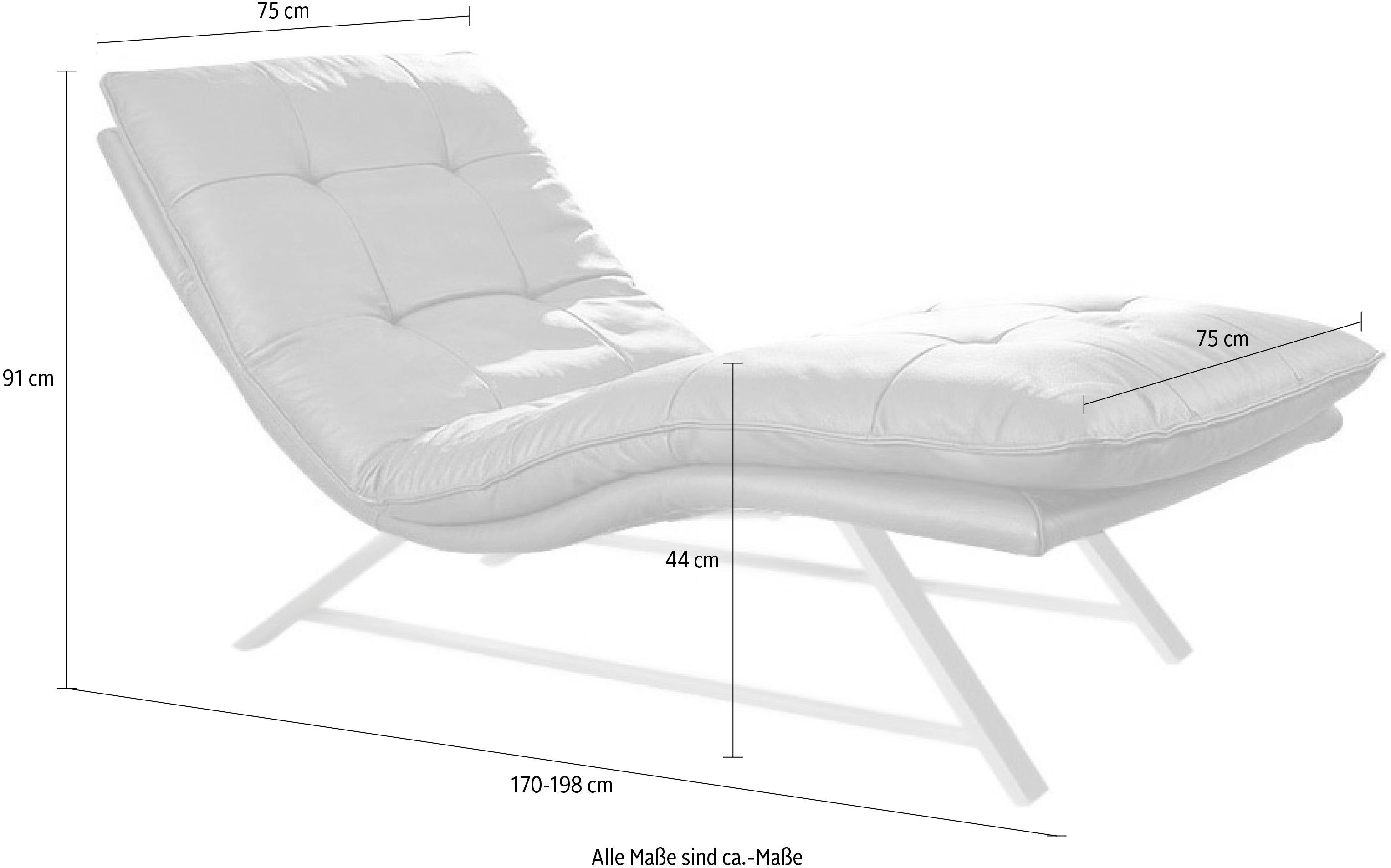 2 Relaxliege in Waffelkissen-Optik, in Breiten daily Motor, Kufengestell, wahlweise dreams, W.SCHILLIG mit