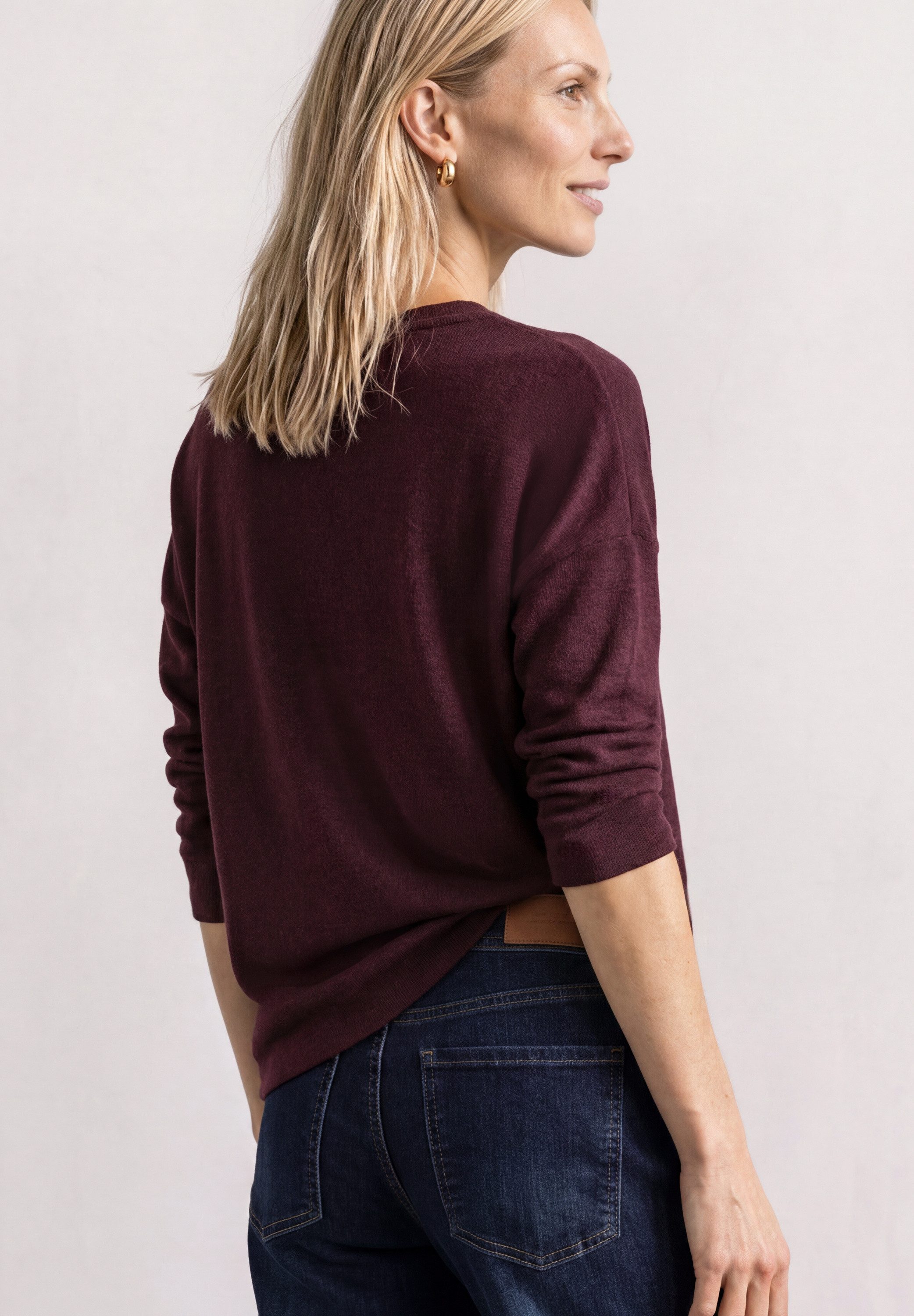 STREET ONE 3/4 Arm-Pullover 374-Arm-Shirt in Strick-Optik