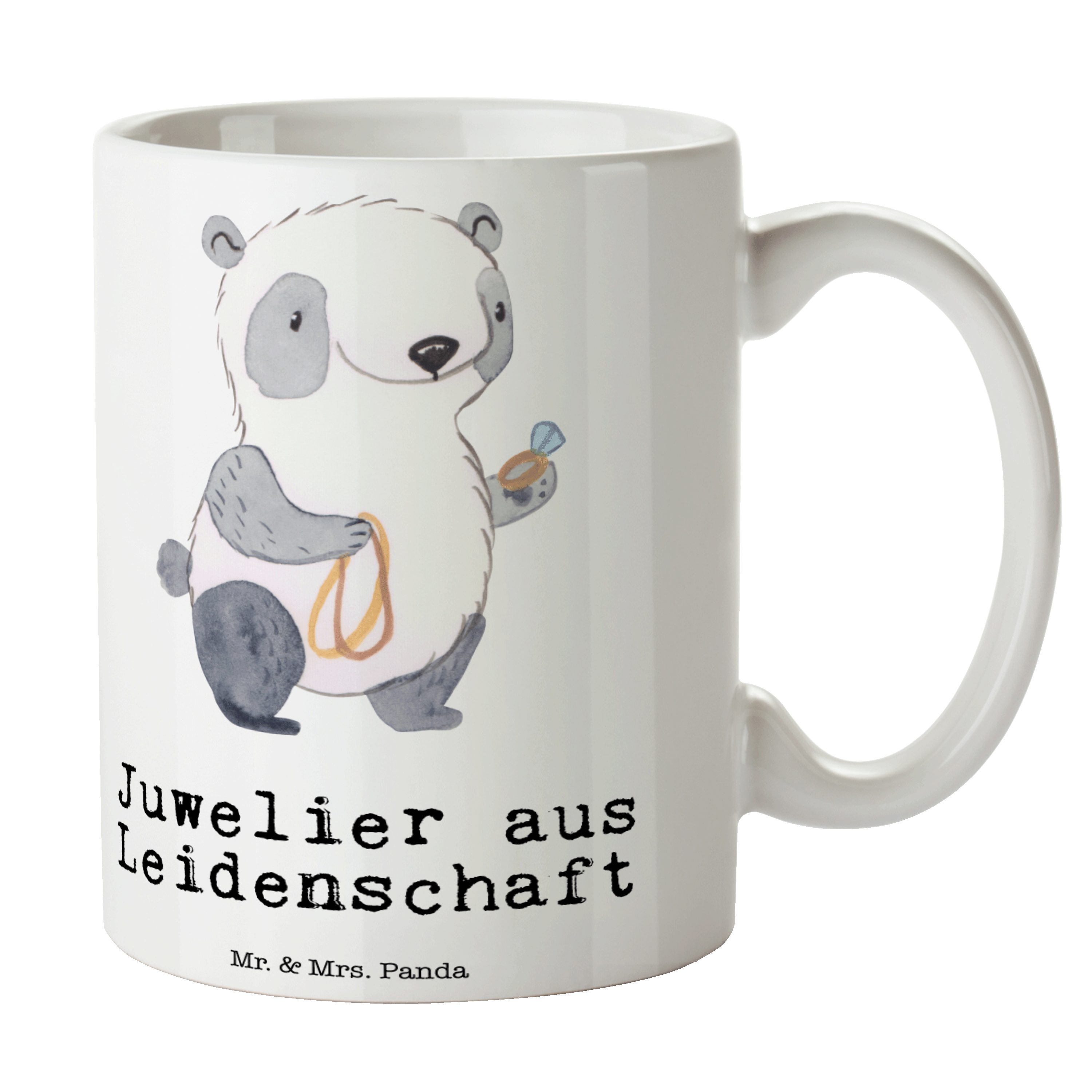 Panda Mrs. Leidenschaft Keramik & Geschenk, - Kaffeebecher, E, Tasse Weiß aus Mr. - Juwelier Kollege,