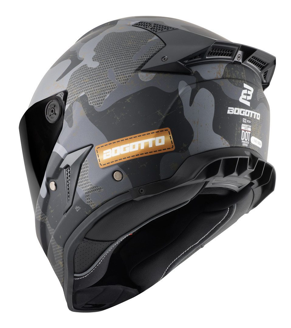 Bogotto Motorradhelm Rapto Camo Helm, Vorbereitet Für Kommunikationssystem,geeignet Brillenträger,vorbe – Bild 5 von 5