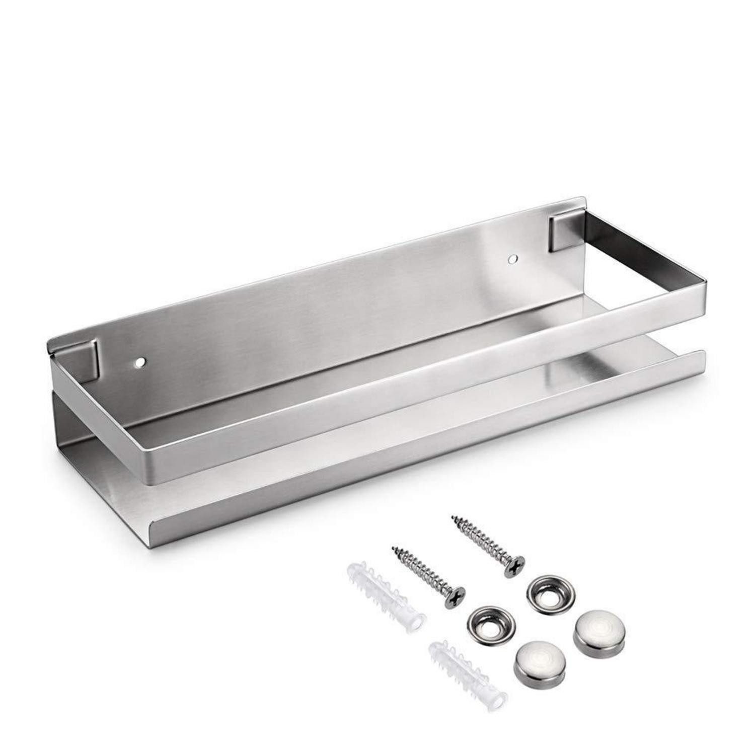 LuxusKollektion Eckregal Badregal Eckregal Edelstahl Silber 30cm, 1-tlg.