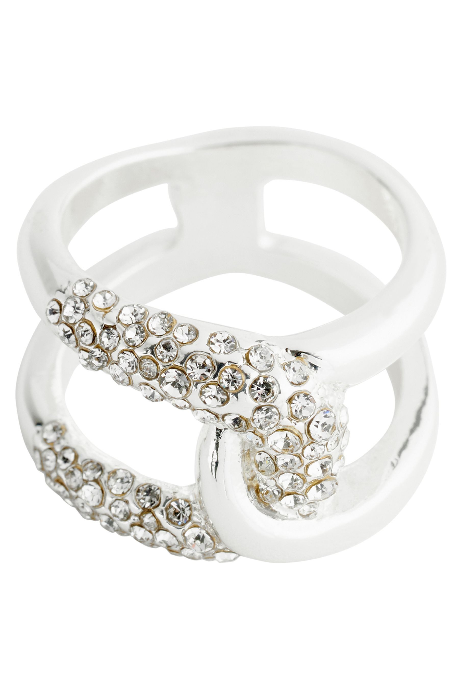 Next Fingerring Funkelnder Interlink-Ring mit Zink (recycelt) (1-tlg)