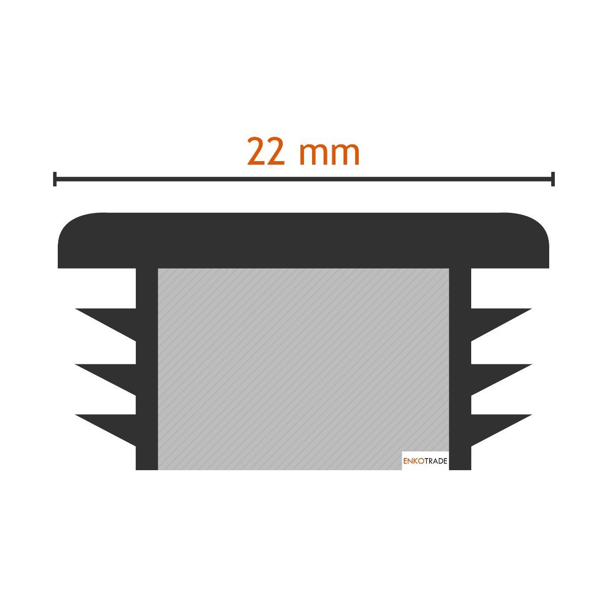 Enkotrade Endkappe Lamellenstopfen rund, (10-St), Schwarz, Rund, 22 mm, UV-beständig. Made in Germany