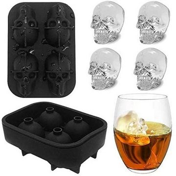 Lubgitsr Eiswürfelform 3D Totenkopf Silikon Eiswürfelform, lustiger Eisschädel für Whiskey, (1-tlg)