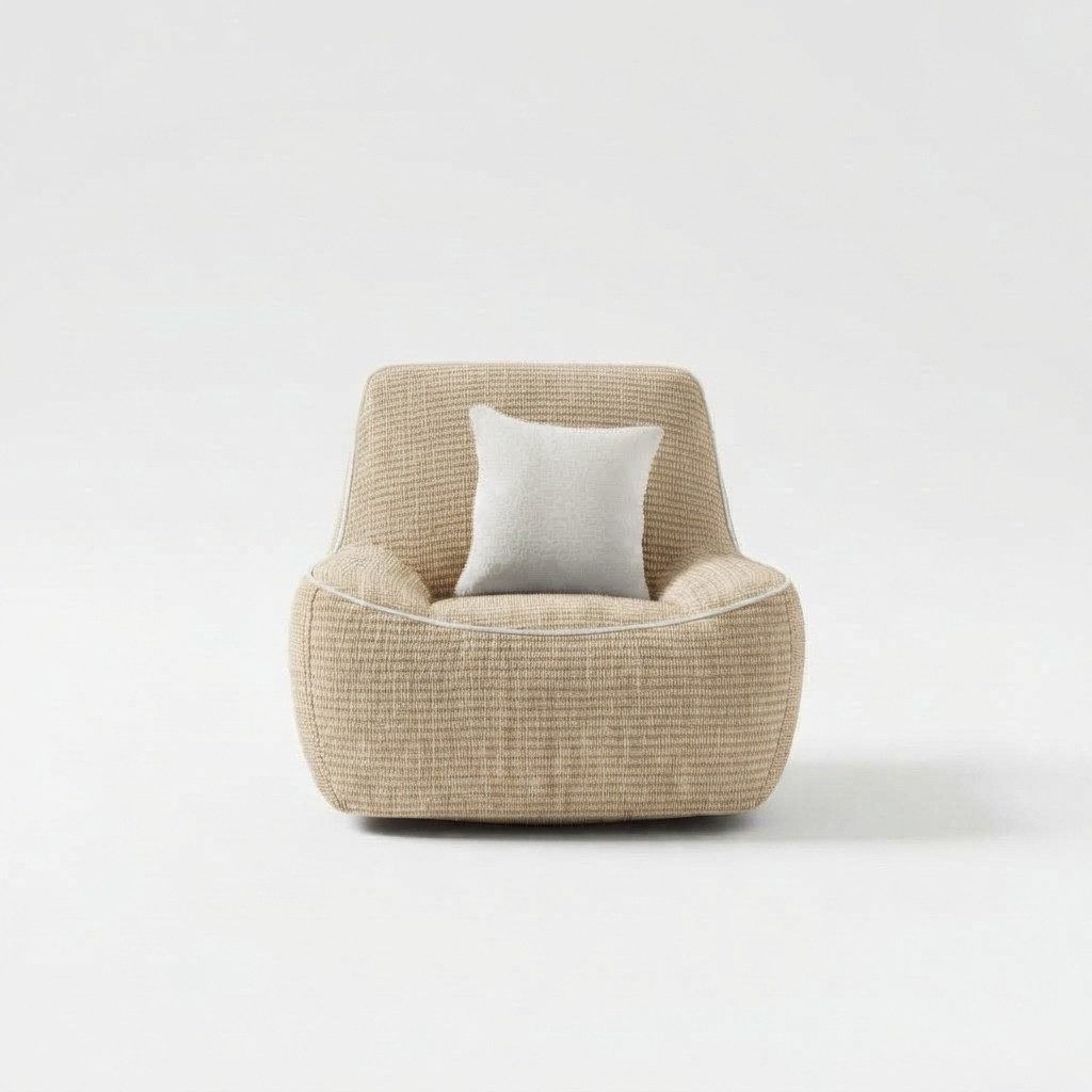 Xlmoebel Sessel Designer Luxus Einsitzer Grau Textil für Lounge-Bereich (1-St., Einsitzer), Made in Europa