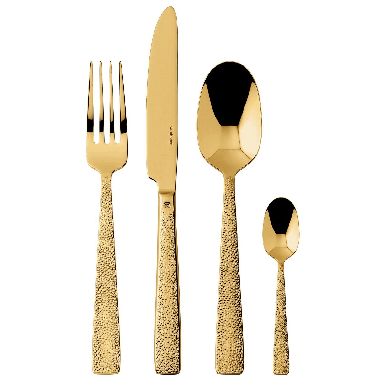 sambonet Besteck-Set Sambonet Siena Besteck 24tlg. Vh. Edelstahl/PVD Gold (24-tlg), 6 Personen, Edelstahl rostfrei