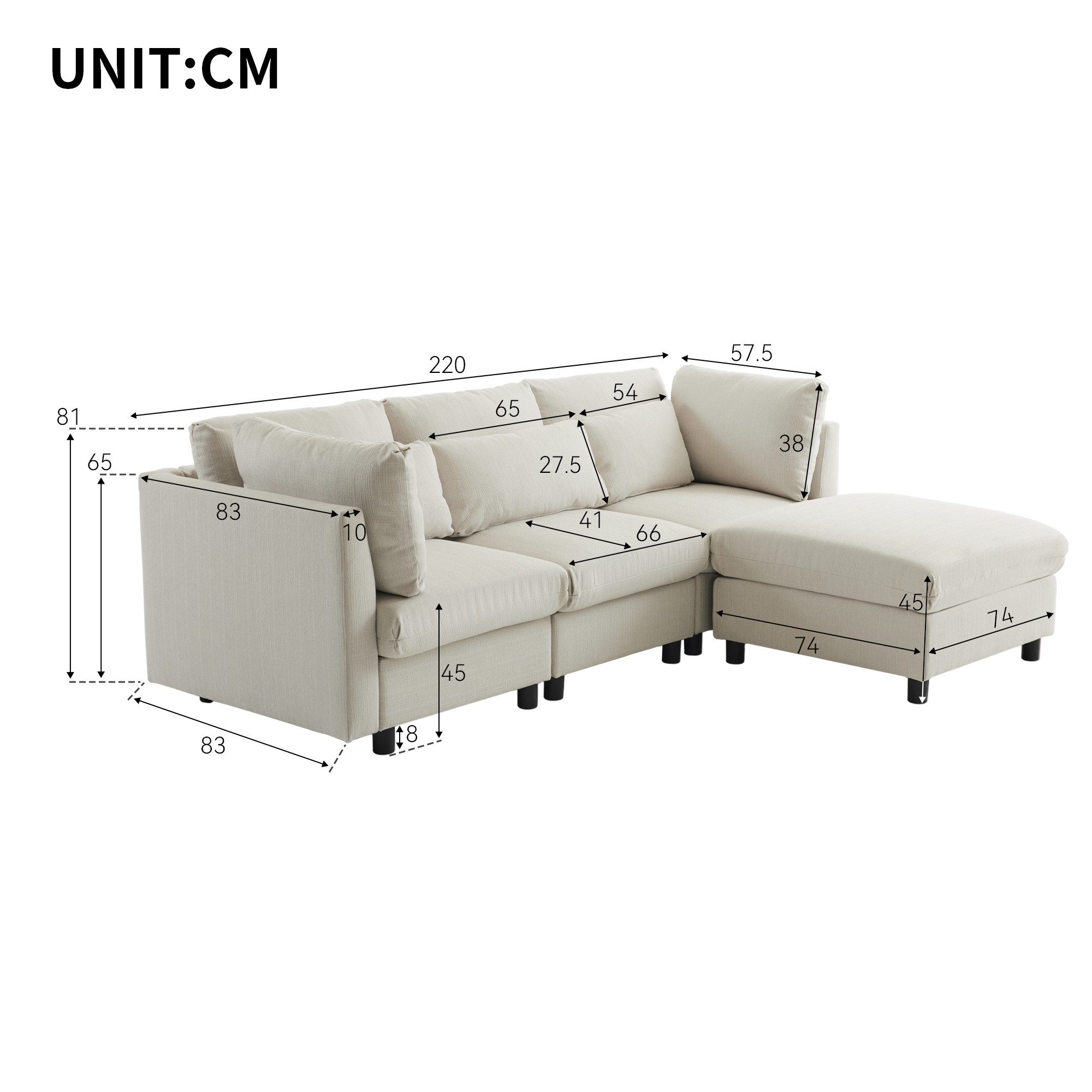 IDEASY Sofa Moderne L-förmiges Ecksofa mit günstig online kaufen
