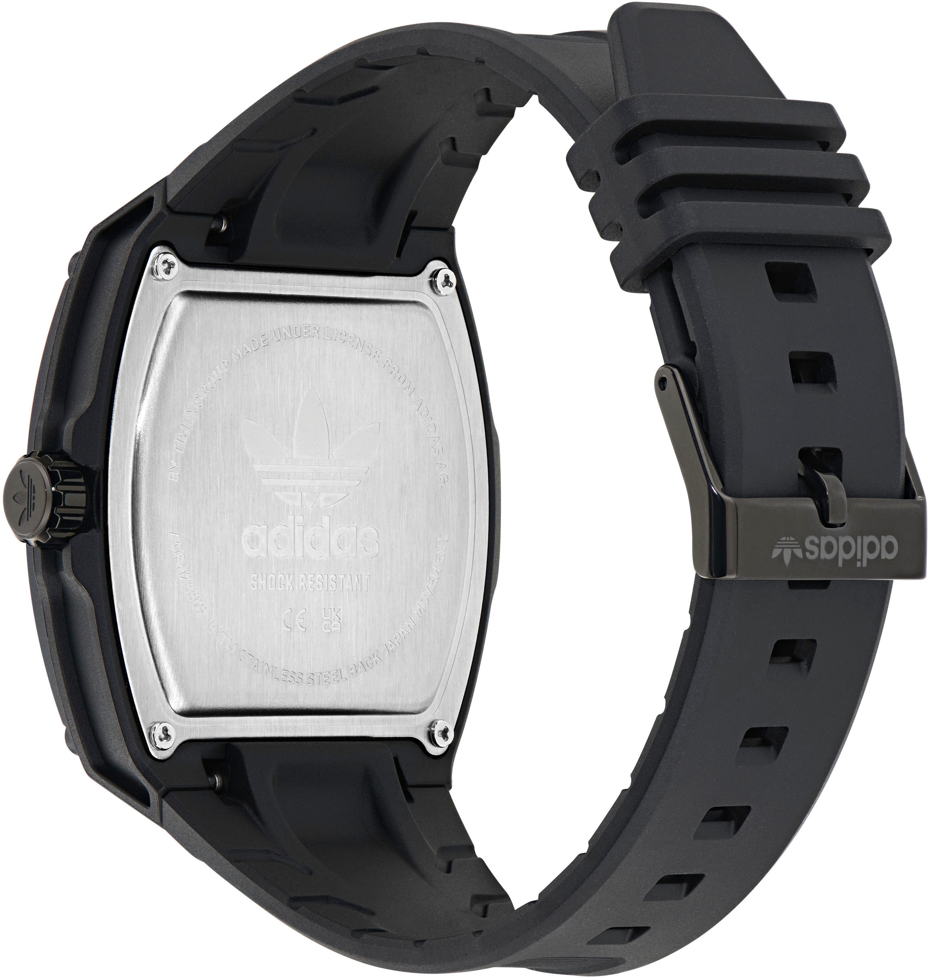 adidas Originals Quarzuhr CITY TECH FIVE AOFH255092I, Armbanduhr, Herrenuhr, Damenuhr, Resinarmband, Leuchtzeiger
