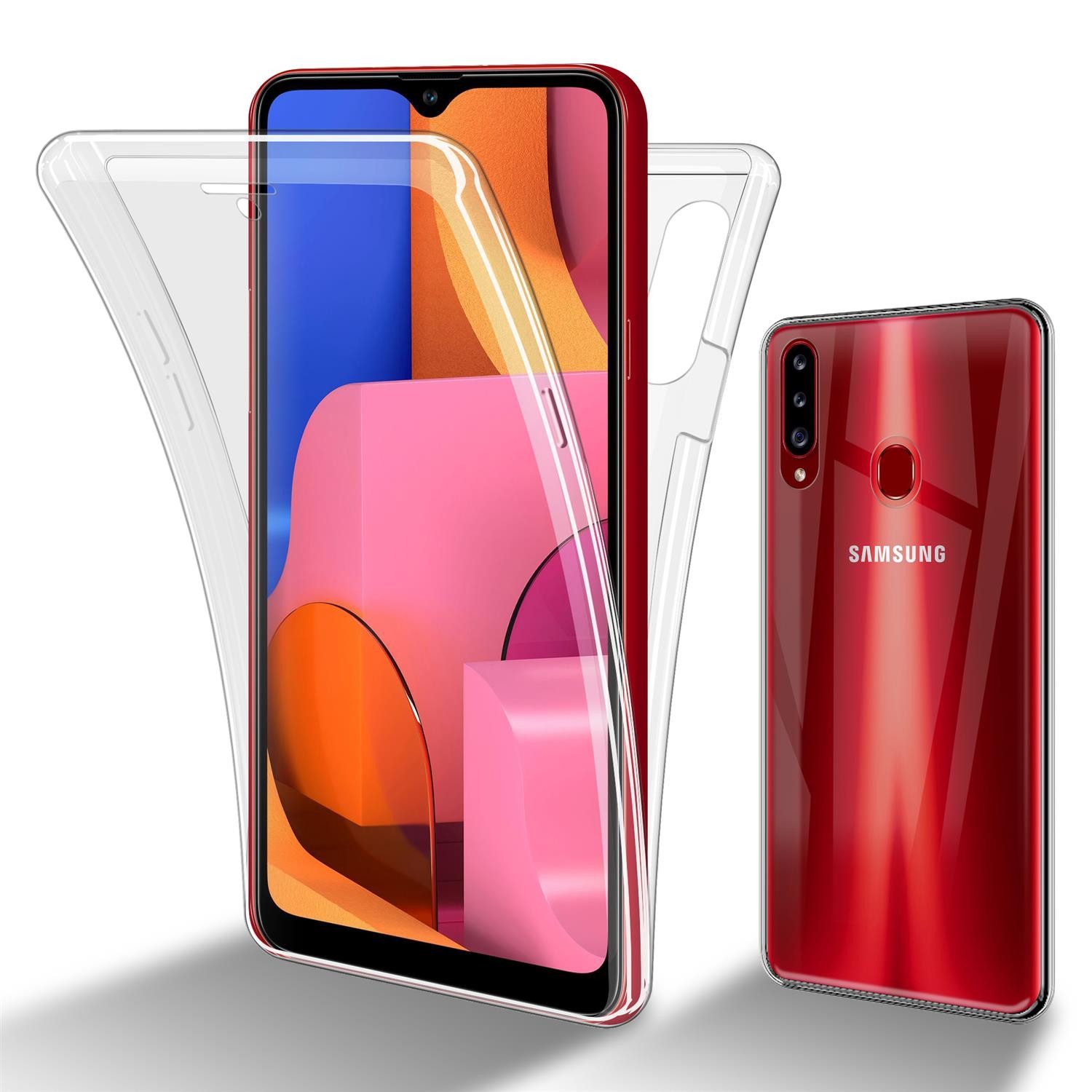 Cadorabo Handyhülle für Samsung Galaxy A20s Hülle Samsung Galaxy A20s, Flexible Case Handy Schutzhülle - Hülle - Back Cover 360° Grad