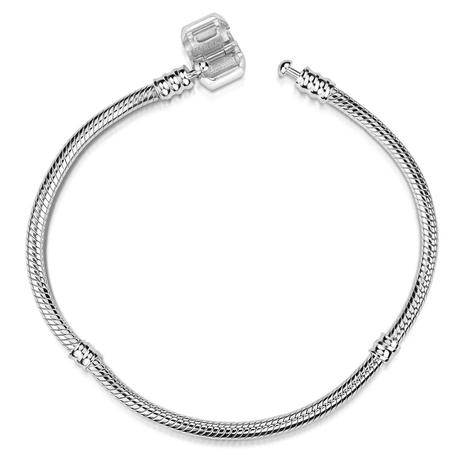 Materia Silberarmband Damen Beads Armband SA-8, Sterling Gewindebrücken 3mm 925 mit Silber