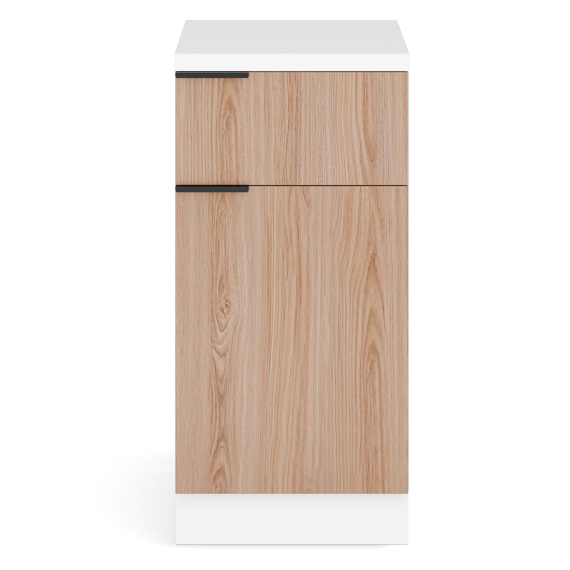 blumfeldt Spülenunterschrank WoodVista (Set) Unterschrank Schubladen 40cm Metallgriff Arbeitsplatte